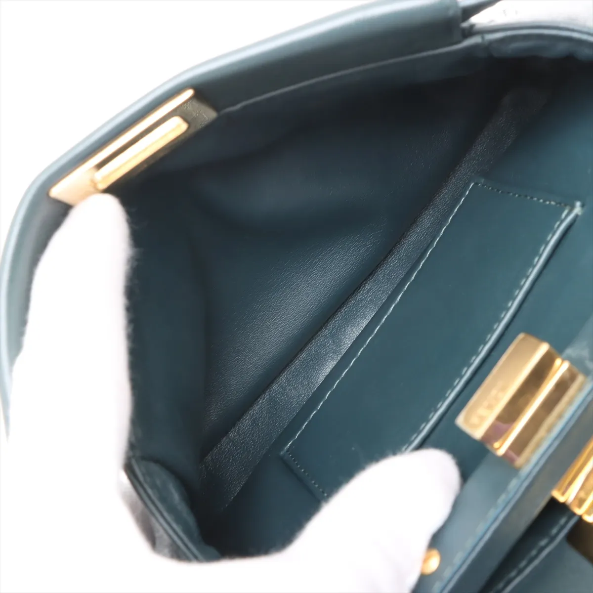 Mini Peekaboo Leather 2WAY Handbag Green 8BN244 — view 9