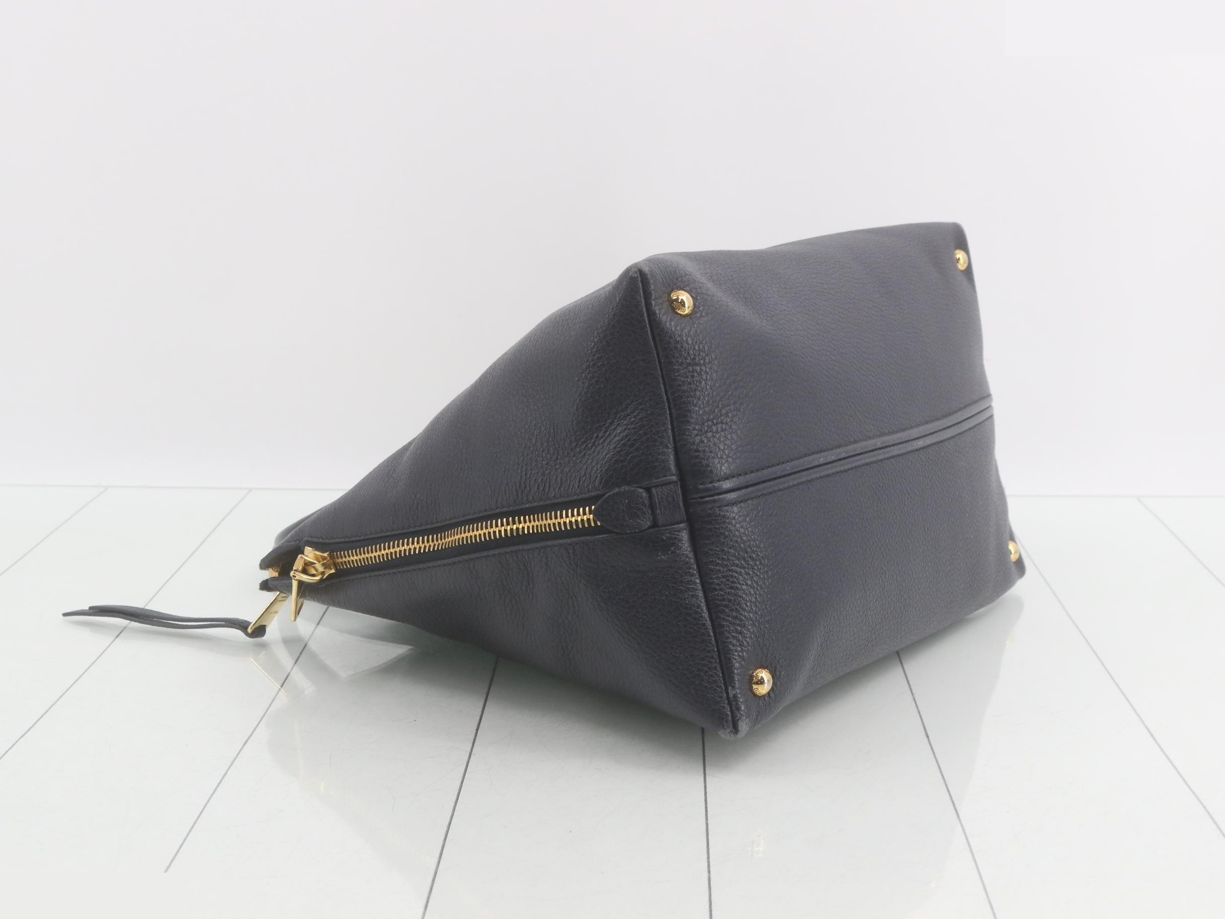 Other lines: Bags - 2-way handbag with long strap, leather, navy — view 5