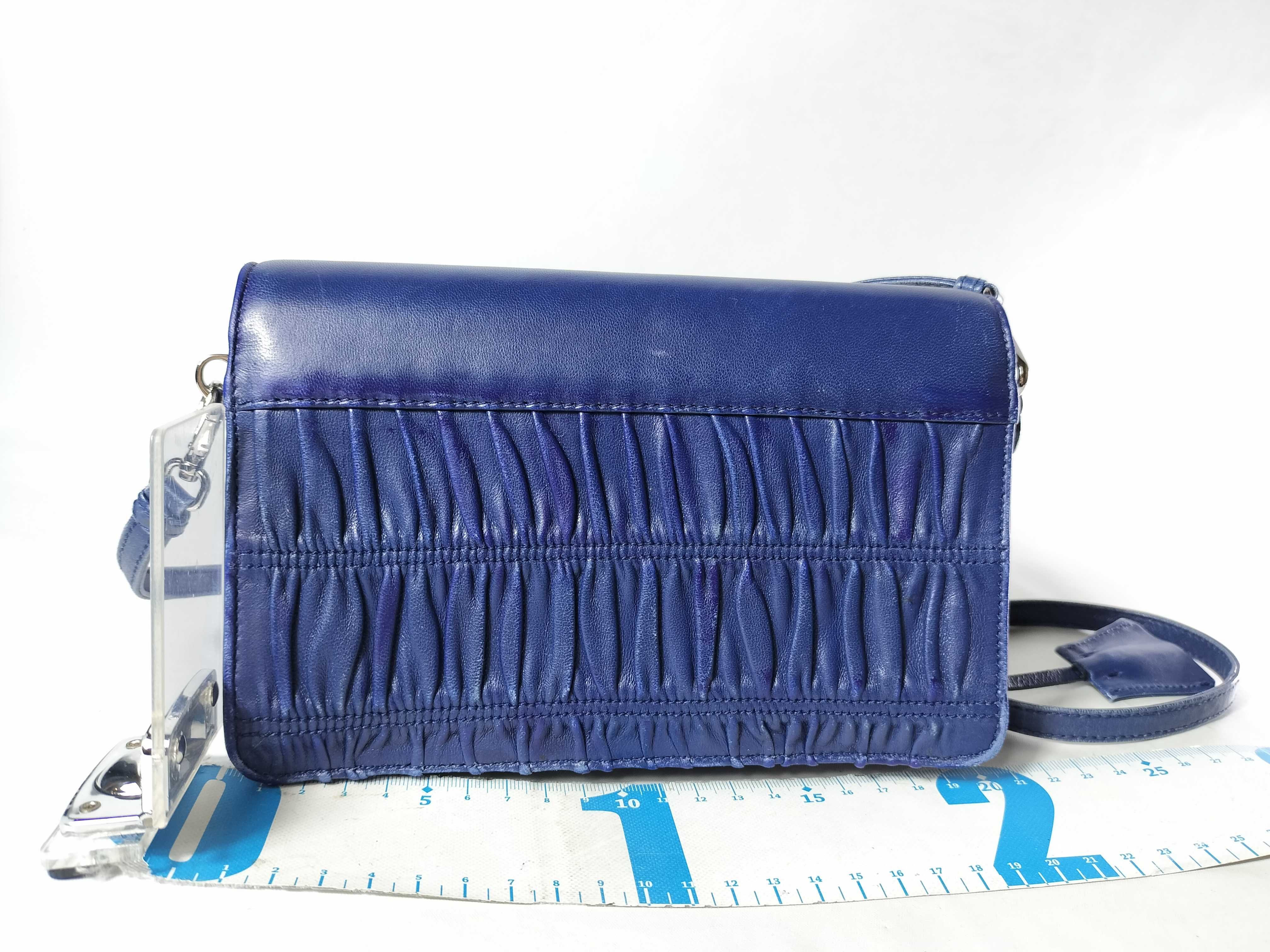 Navy Shoulder Bag Nappa Gaufre Shoulder Bag — view 2