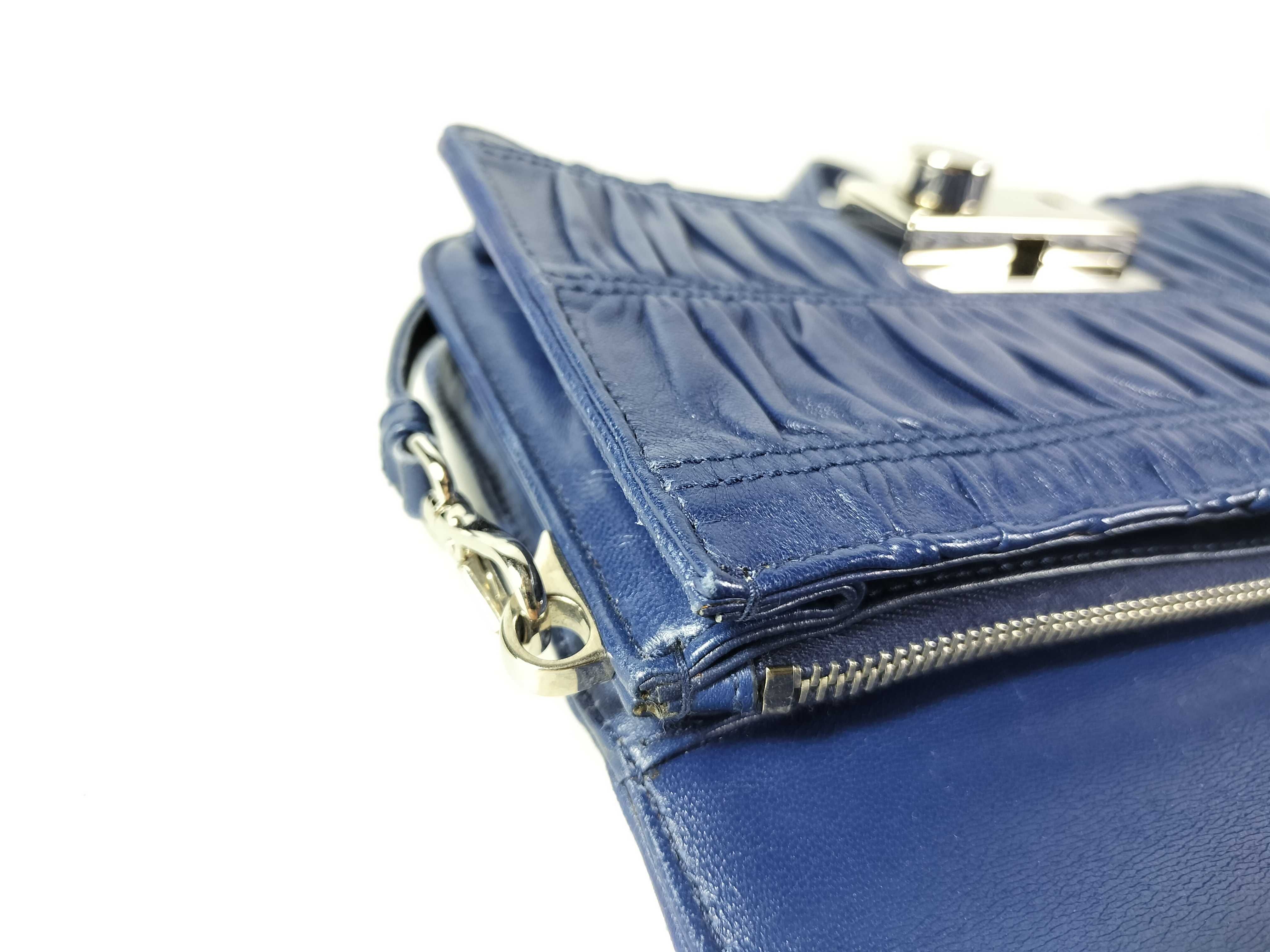 Navy Shoulder Bag Nappa Gaufre Shoulder Bag — view 14