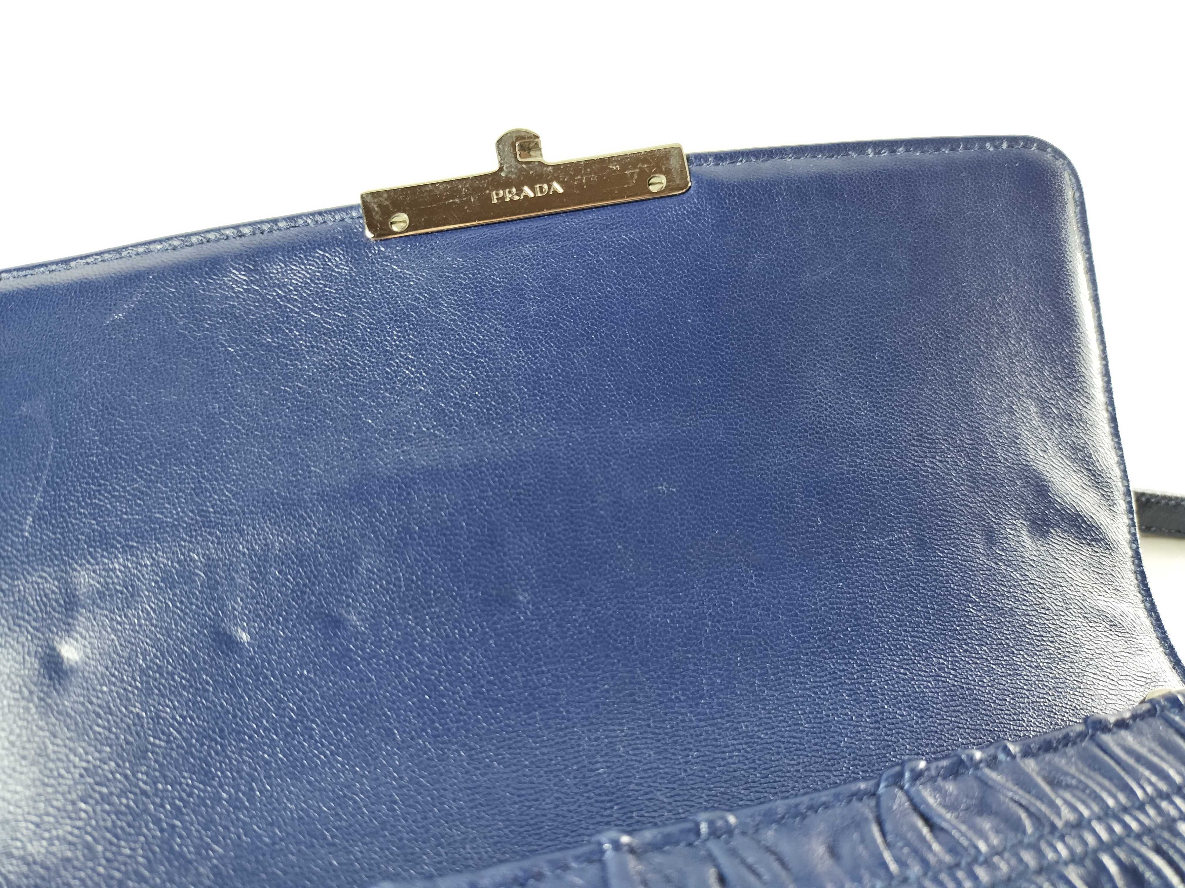 Navy Shoulder Bag Nappa Gaufre Shoulder Bag — view 9