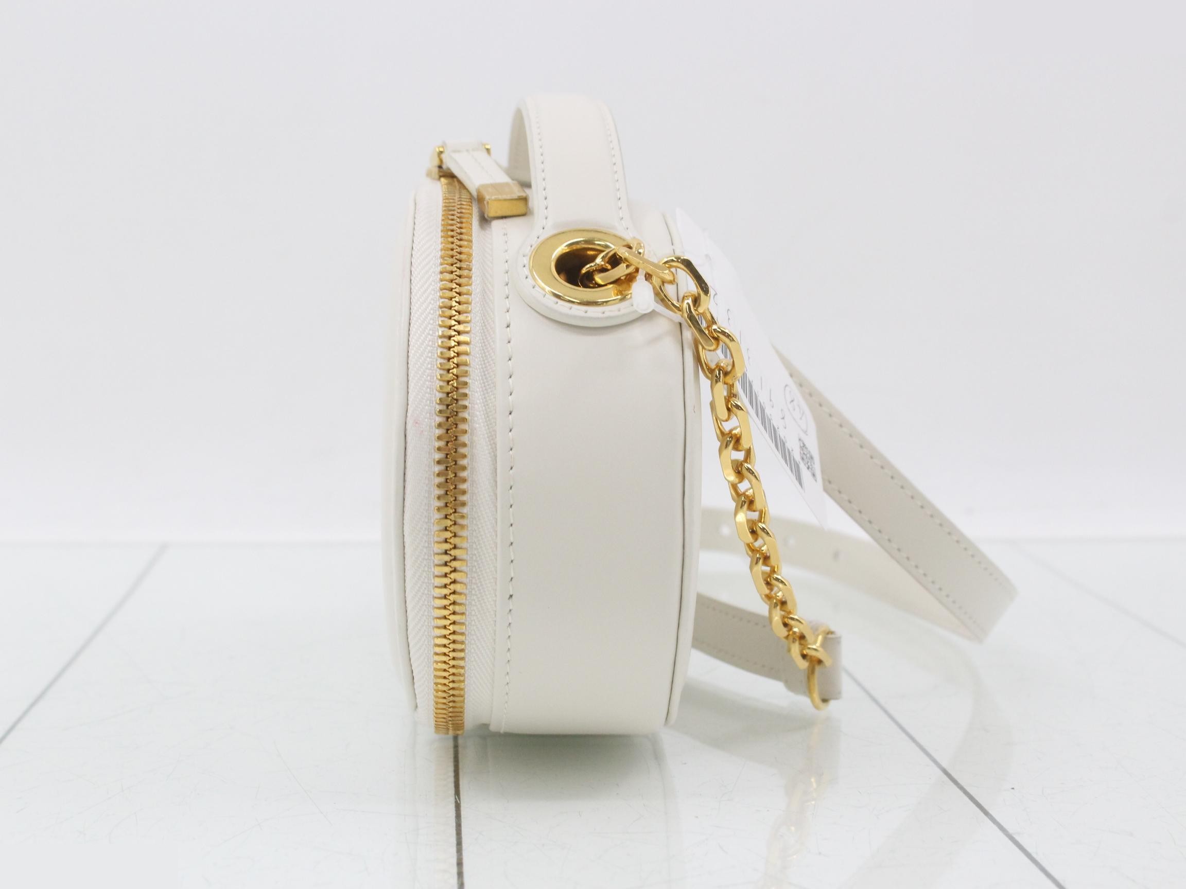 CD Signature Leather 2-Way Handbag/Chain Shoulder Bag, White — view 3
