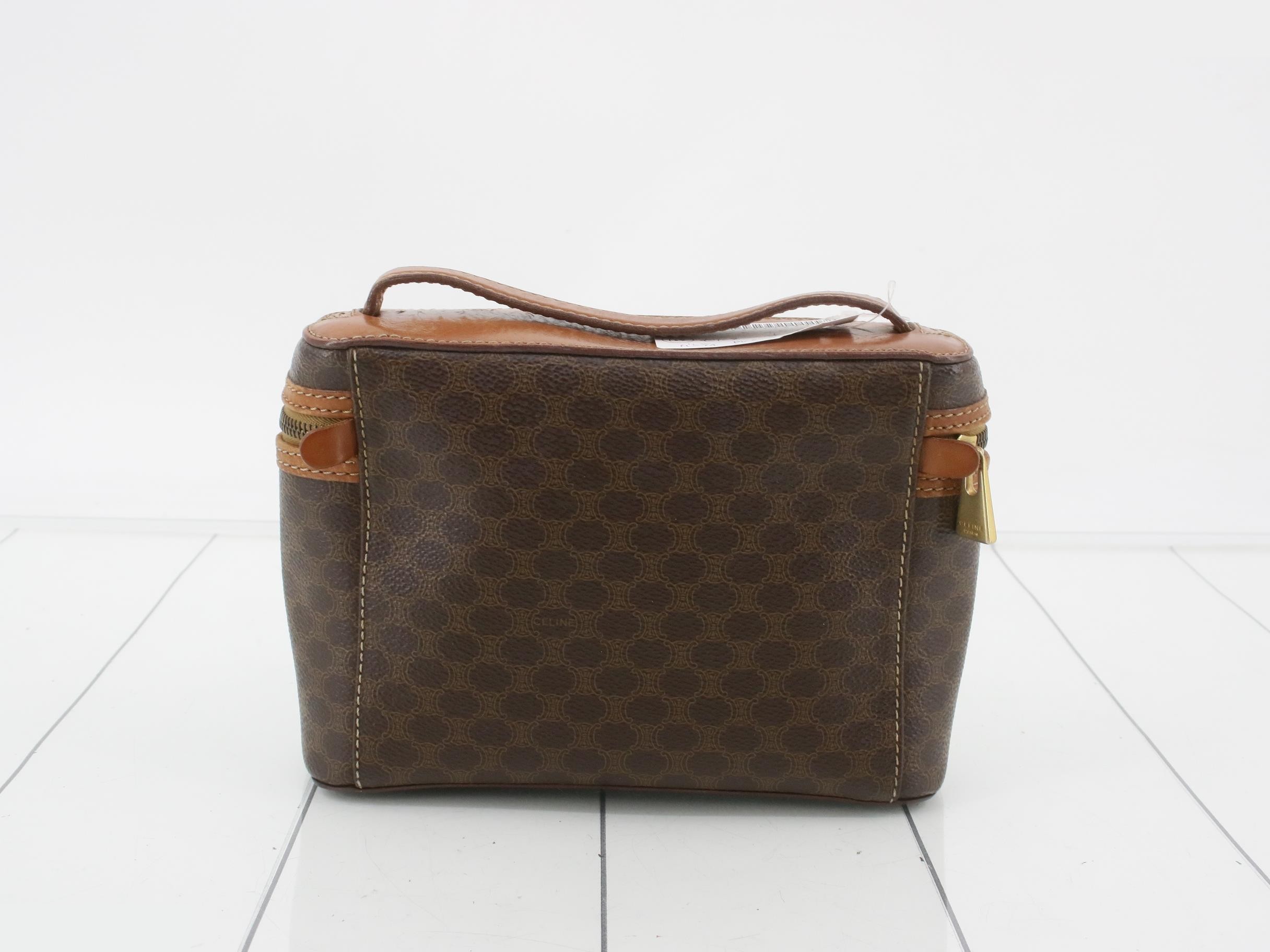 Vanity bag brown PVC macadam — view 2