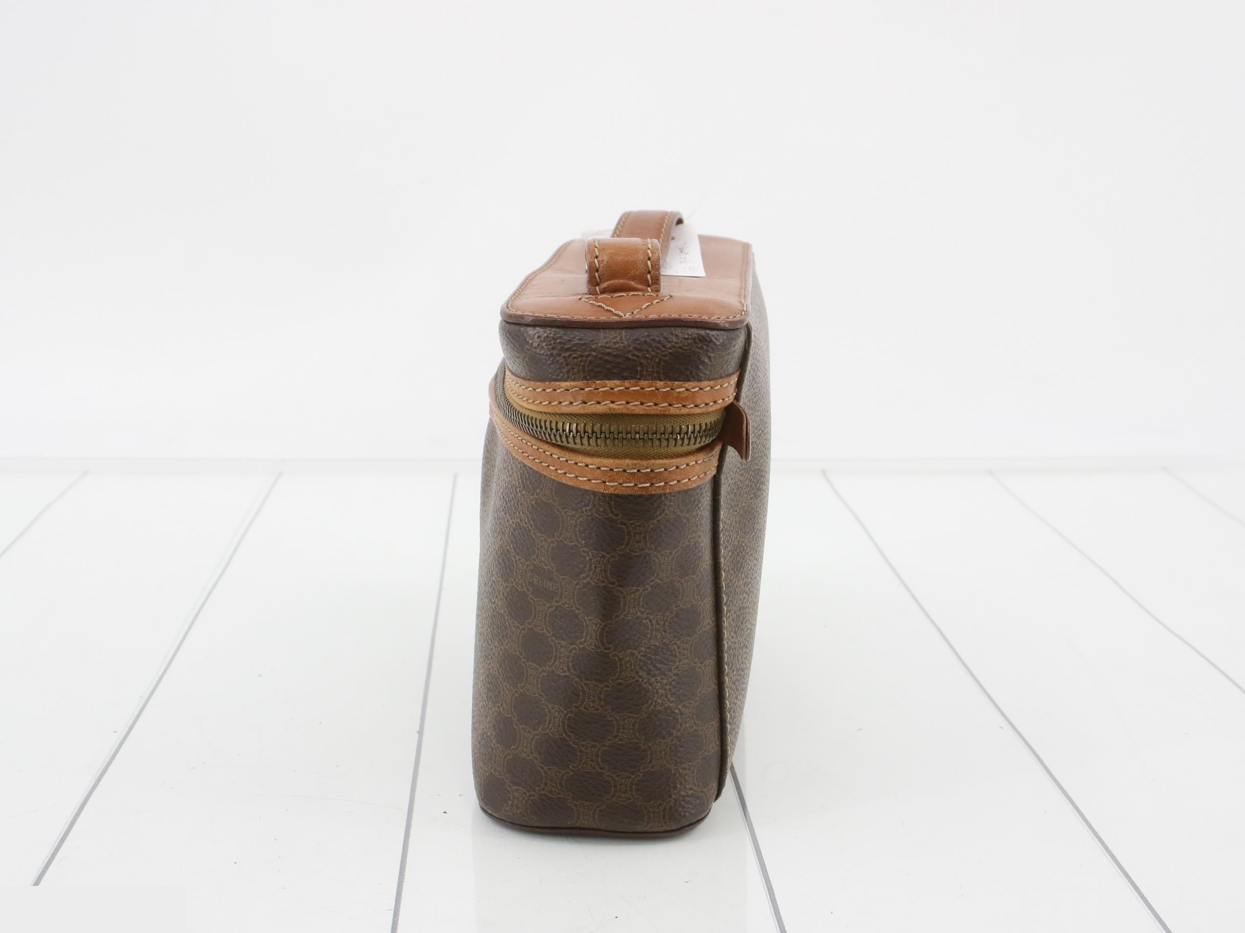 Vanity bag brown PVC macadam — view 3