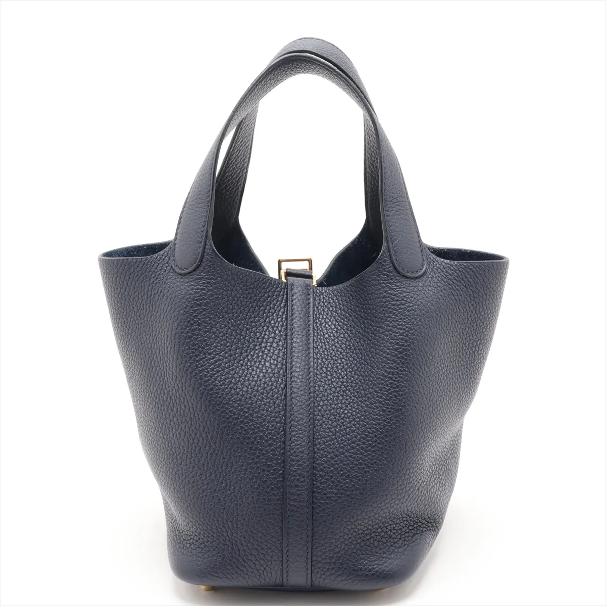 Picotin Lock 18 PM, Taurillon Clemence leather, Blue Nuit, Gold hardware, Year: 2022 — view 2