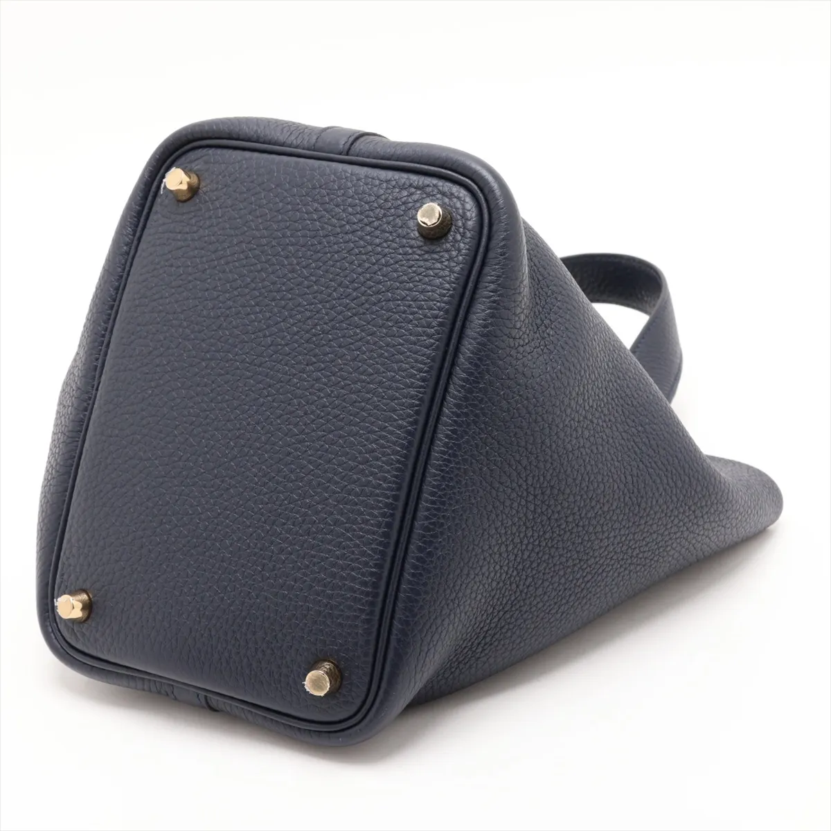 Picotin Lock 18 PM, Taurillon Clemence leather, Blue Nuit, Gold hardware, Year: 2022 — view 3
