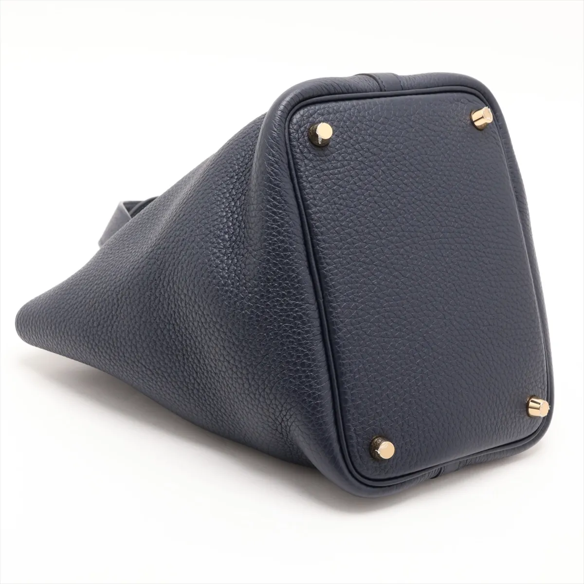 Picotin Lock 18 PM, Taurillon Clemence leather, Blue Nuit, Gold hardware, Year: 2022 — view 4