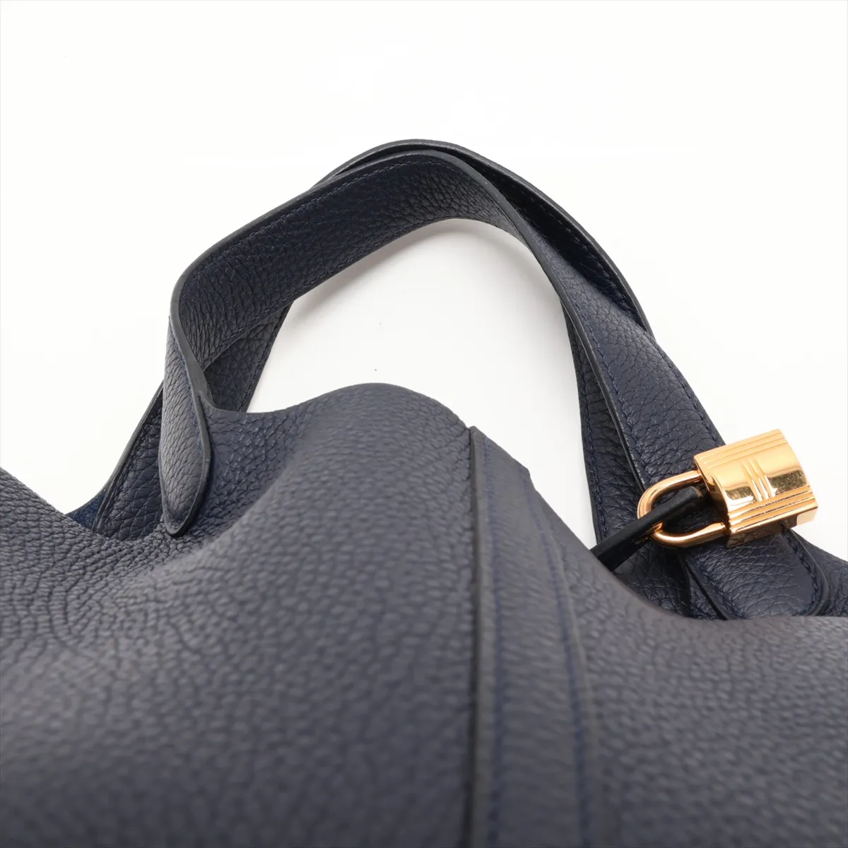 Picotin Lock 18 PM, Taurillon Clemence leather, Blue Nuit, Gold hardware, Year: 2022 — view 6