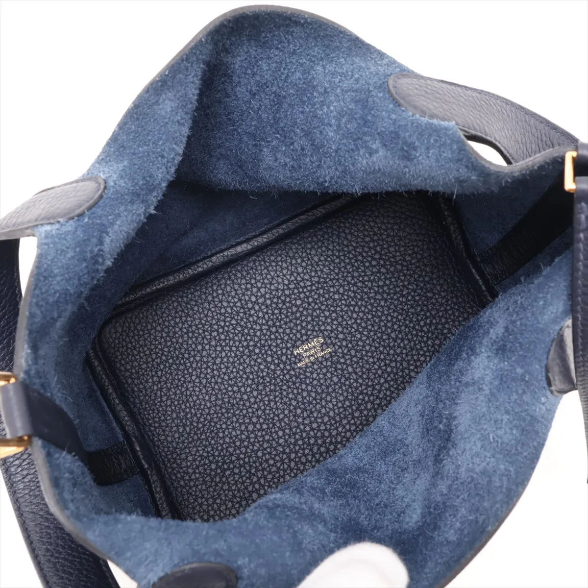 Picotin Lock 18 PM, Taurillon Clemence leather, Blue Nuit, Gold hardware, Year: 2022 — view 7