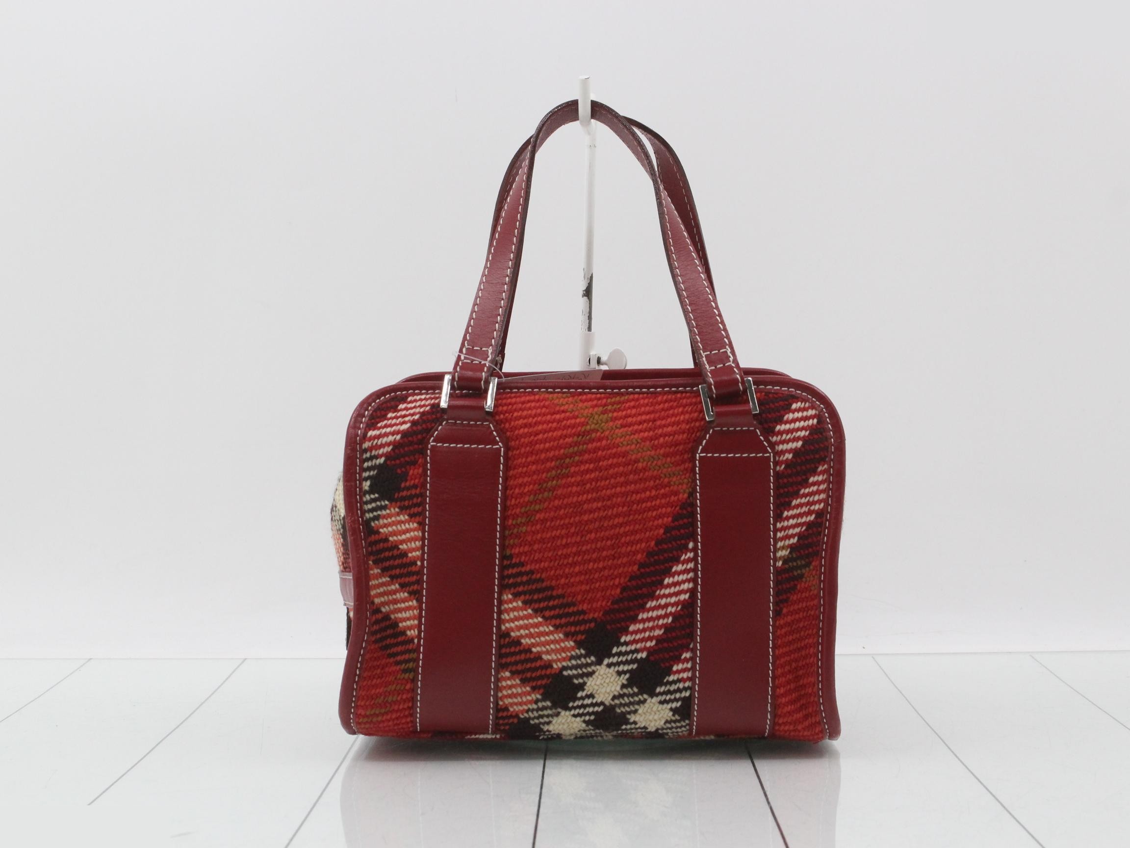 Wool check pattern bag/handbag — view 2