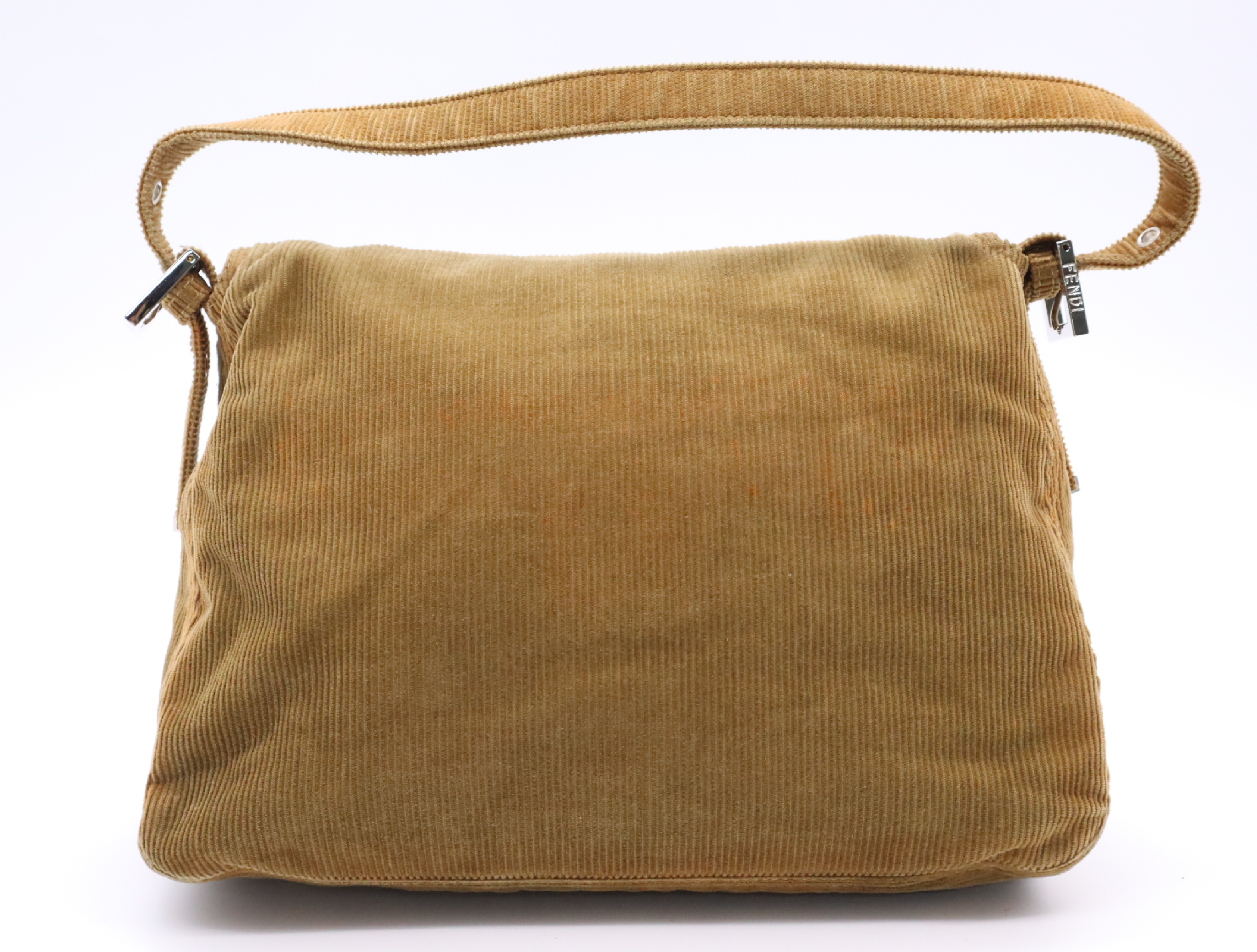 Corduroy Suede Semi-Shoulder Bag, Mamma Baguette, Brown, with Dust Bag. — view 2