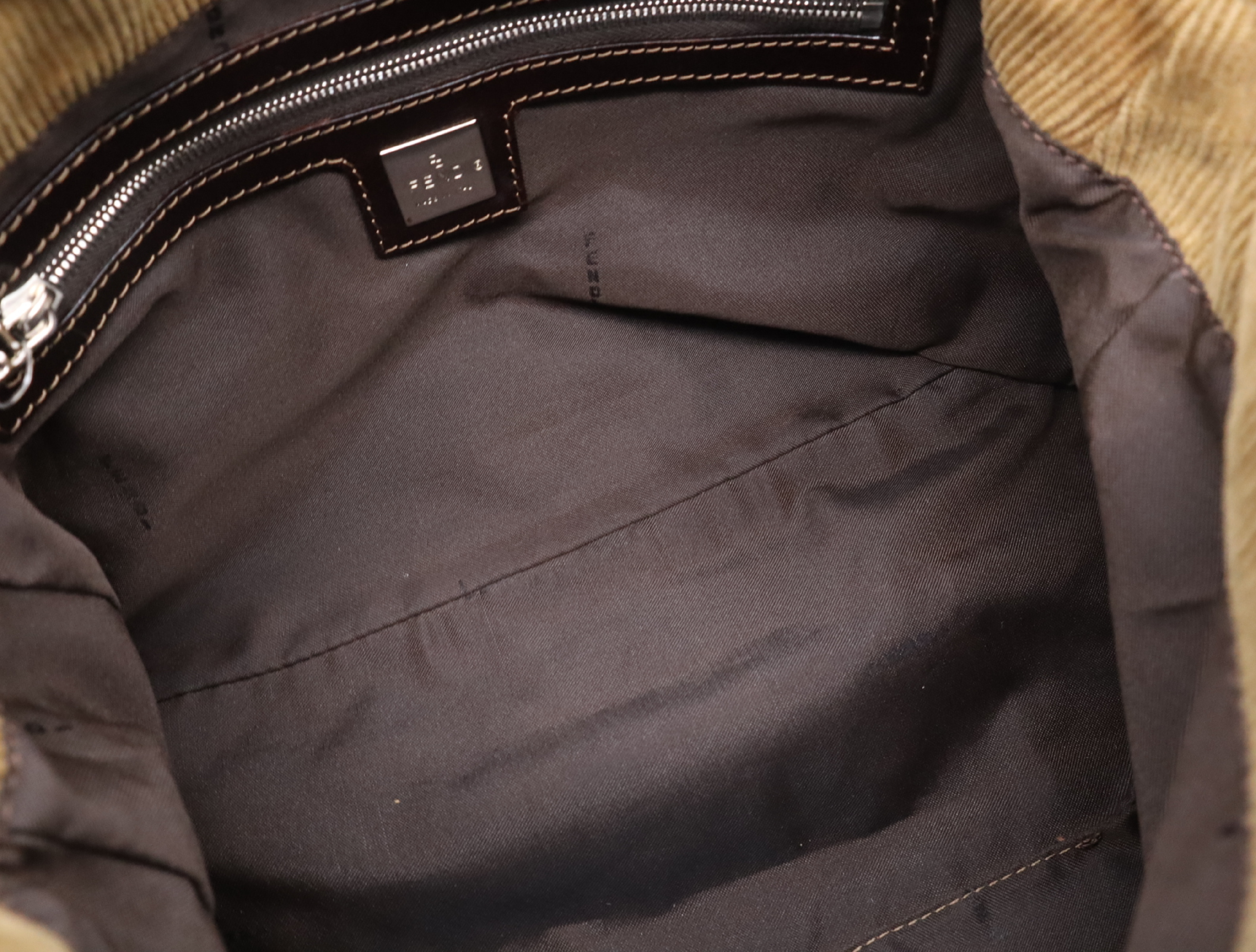 Corduroy Suede Semi-Shoulder Bag, Mamma Baguette, Brown, with Dust Bag. — view 13