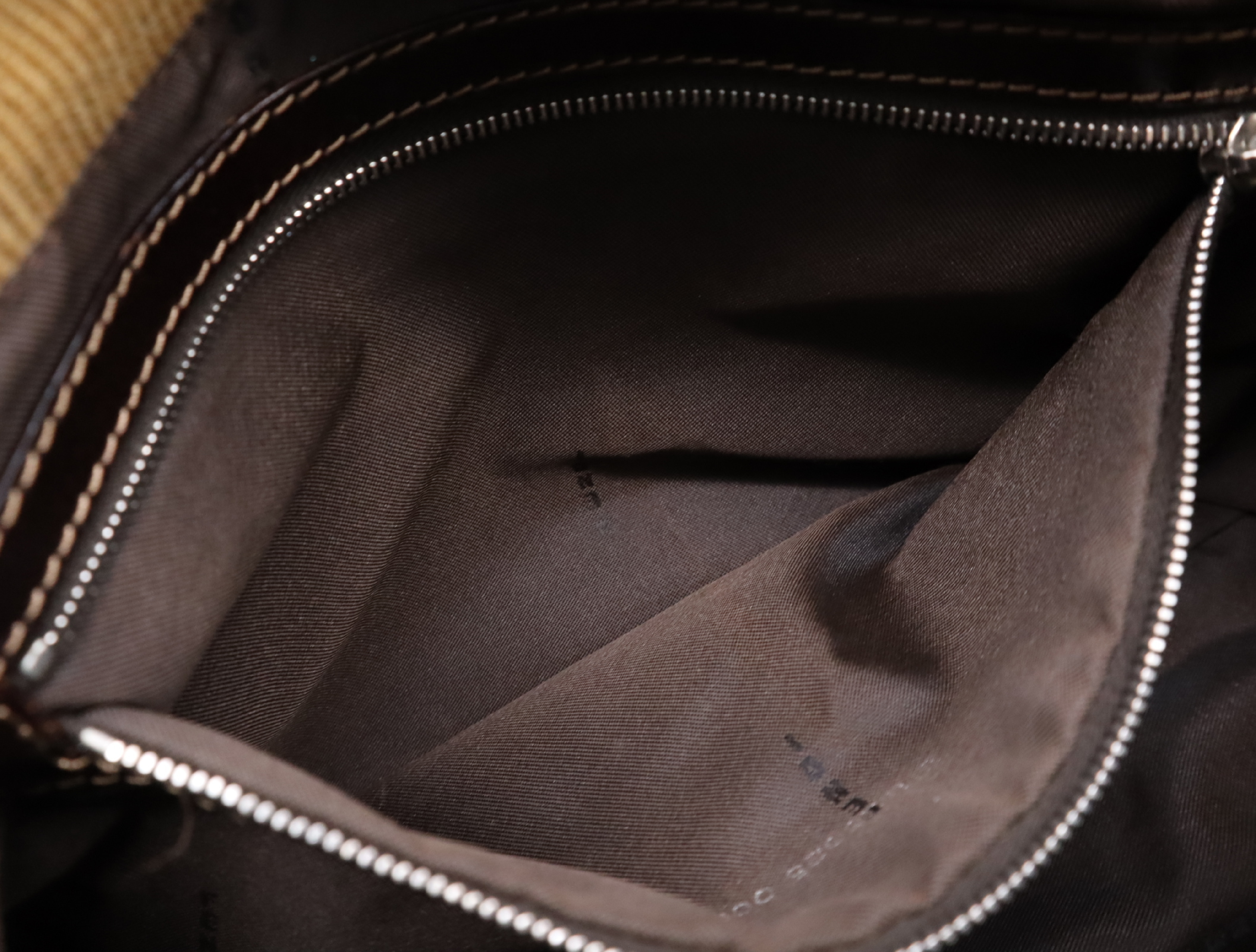 Corduroy Suede Semi-Shoulder Bag, Mamma Baguette, Brown, with Dust Bag. — view 14