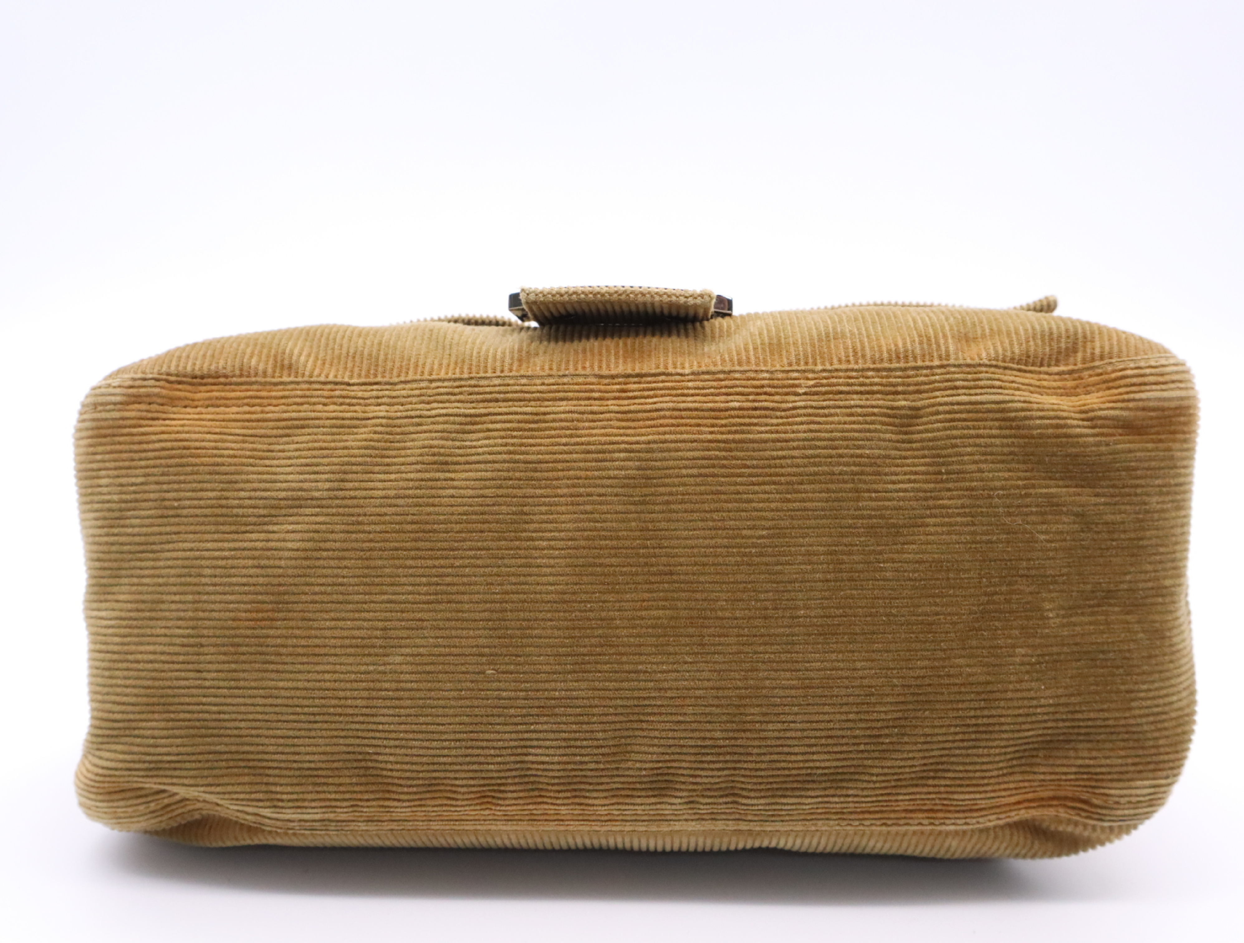 Corduroy Suede Semi-Shoulder Bag, Mamma Baguette, Brown, with Dust Bag. — view 4