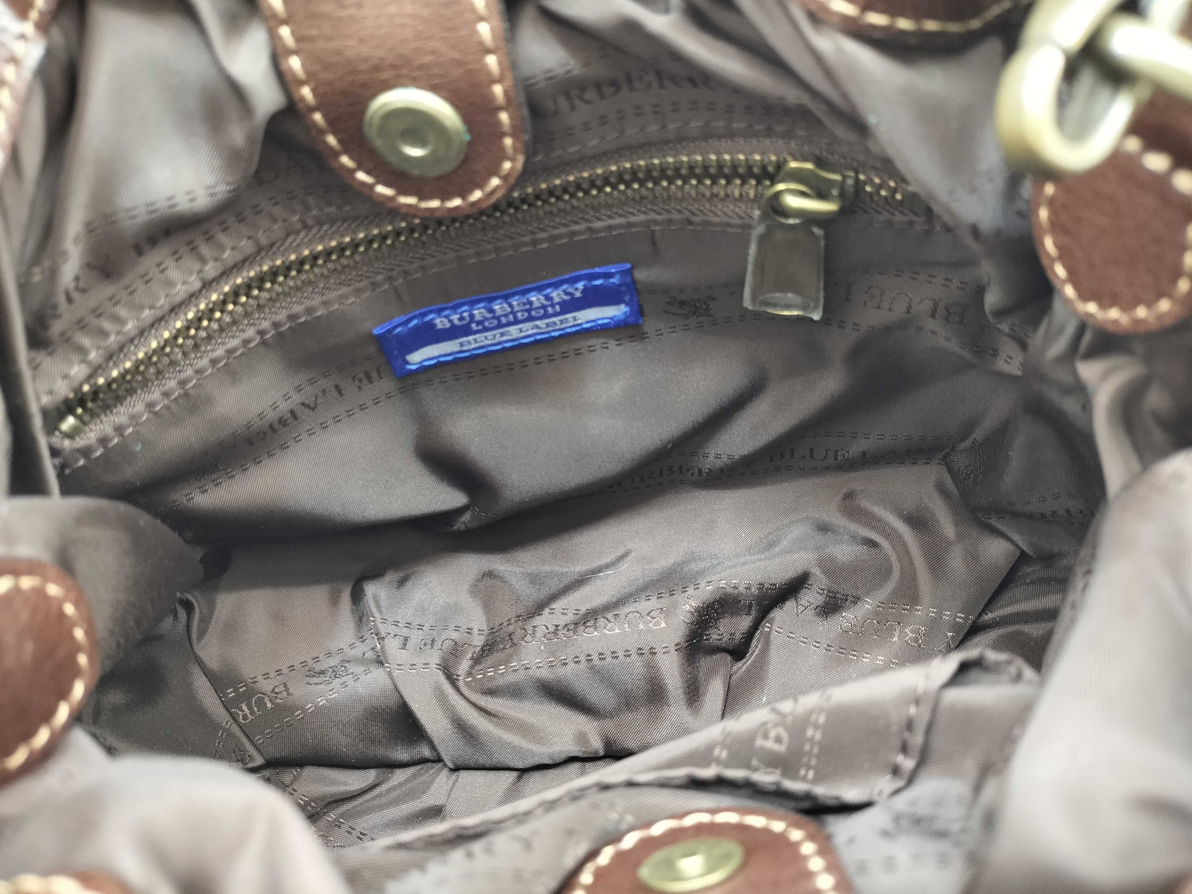 BLUE LABEL Velour Check Drawstring Shoulder Bag — view 12