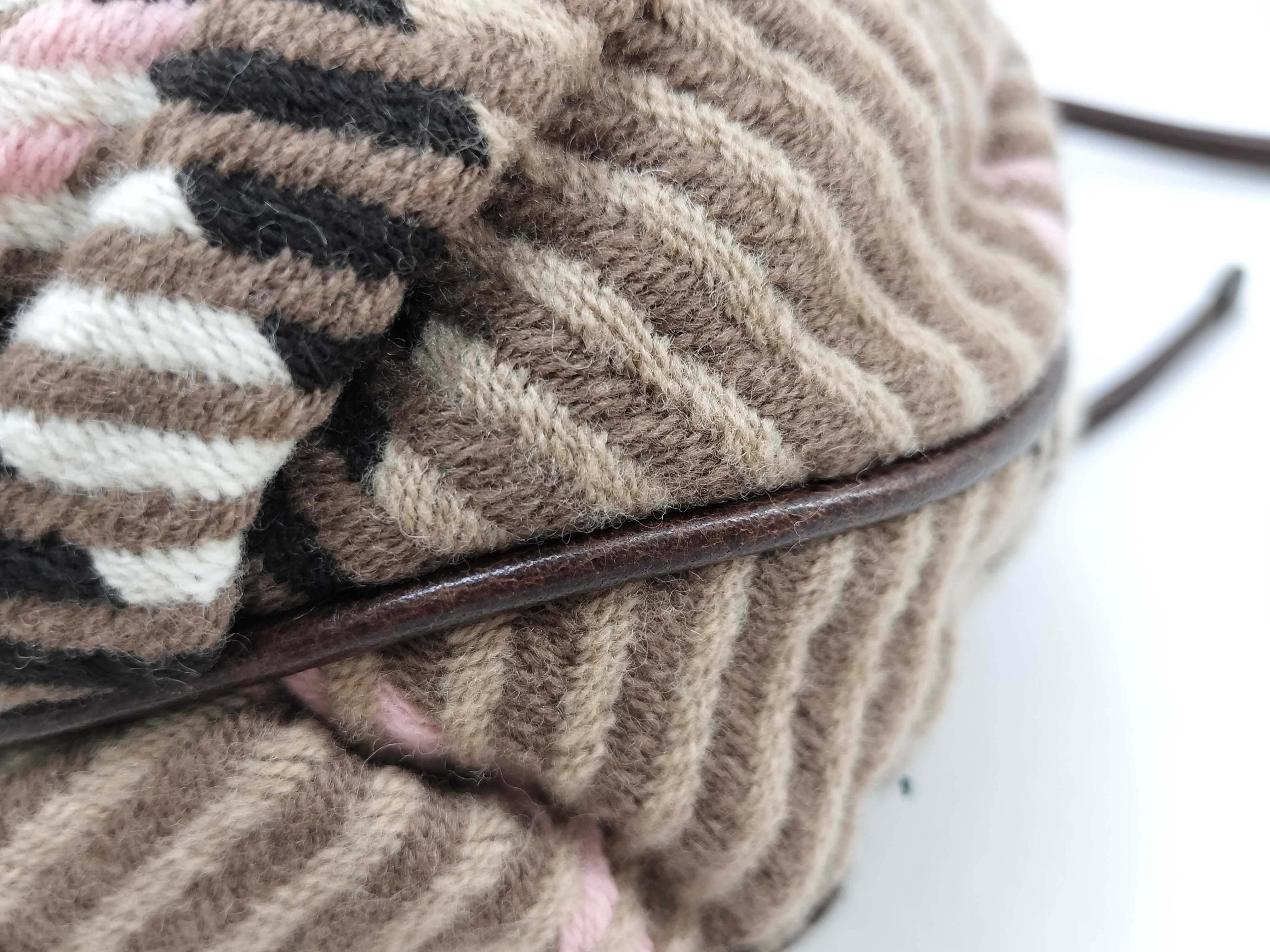 BLUE LABEL Velour Check Drawstring Shoulder Bag — view 5