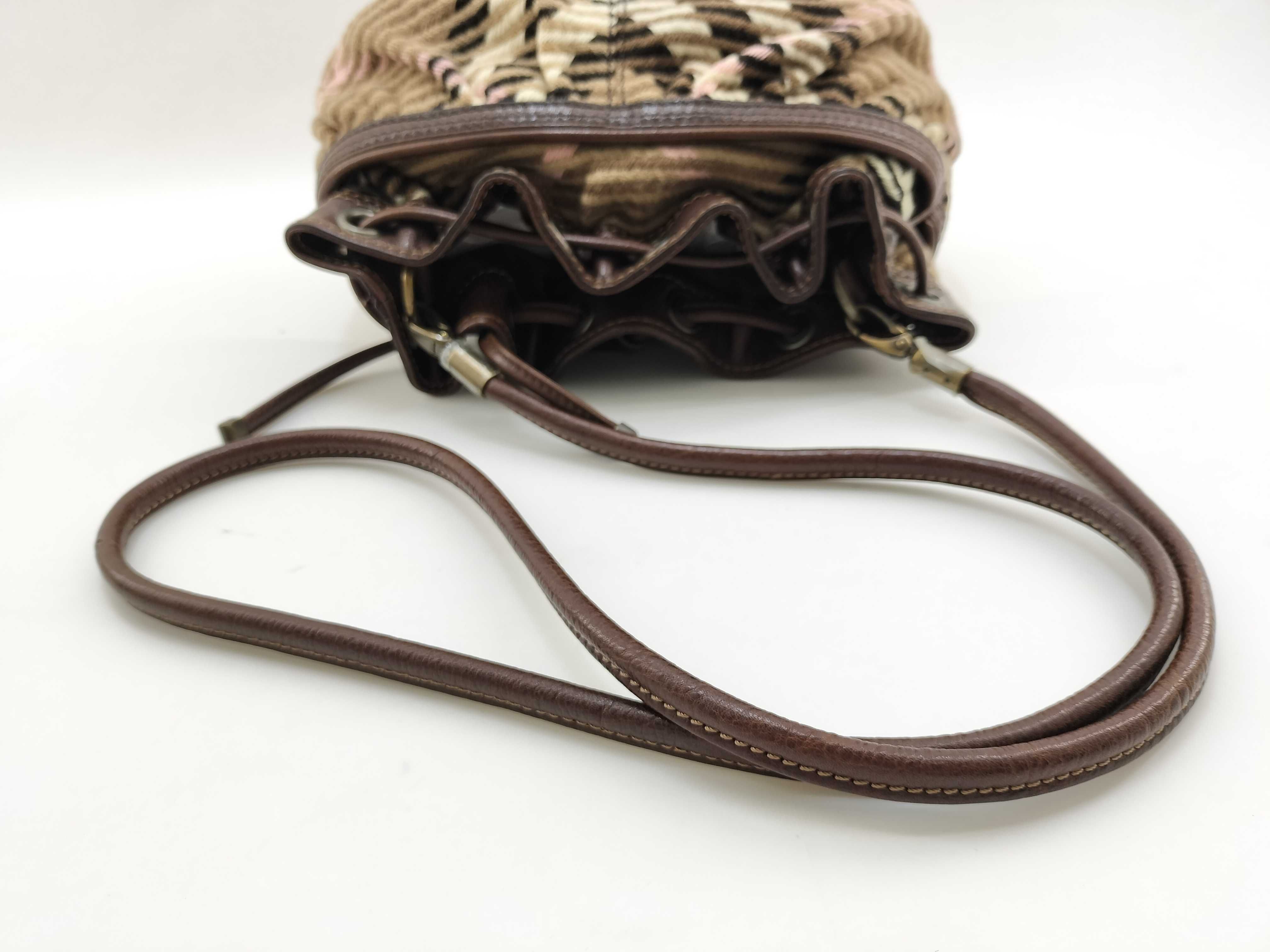BLUE LABEL Velour Check Drawstring Shoulder Bag — view 7