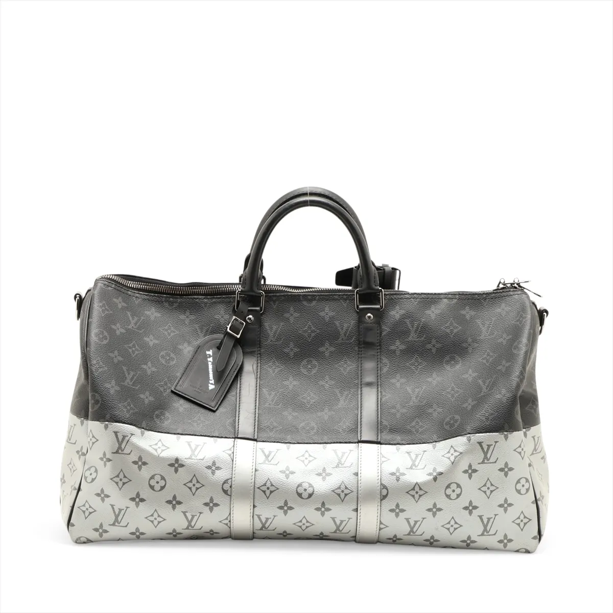 Monogram Eclipse Keepall Bandoulière 50 M43817 DR0168 Black with name engraving — view 2