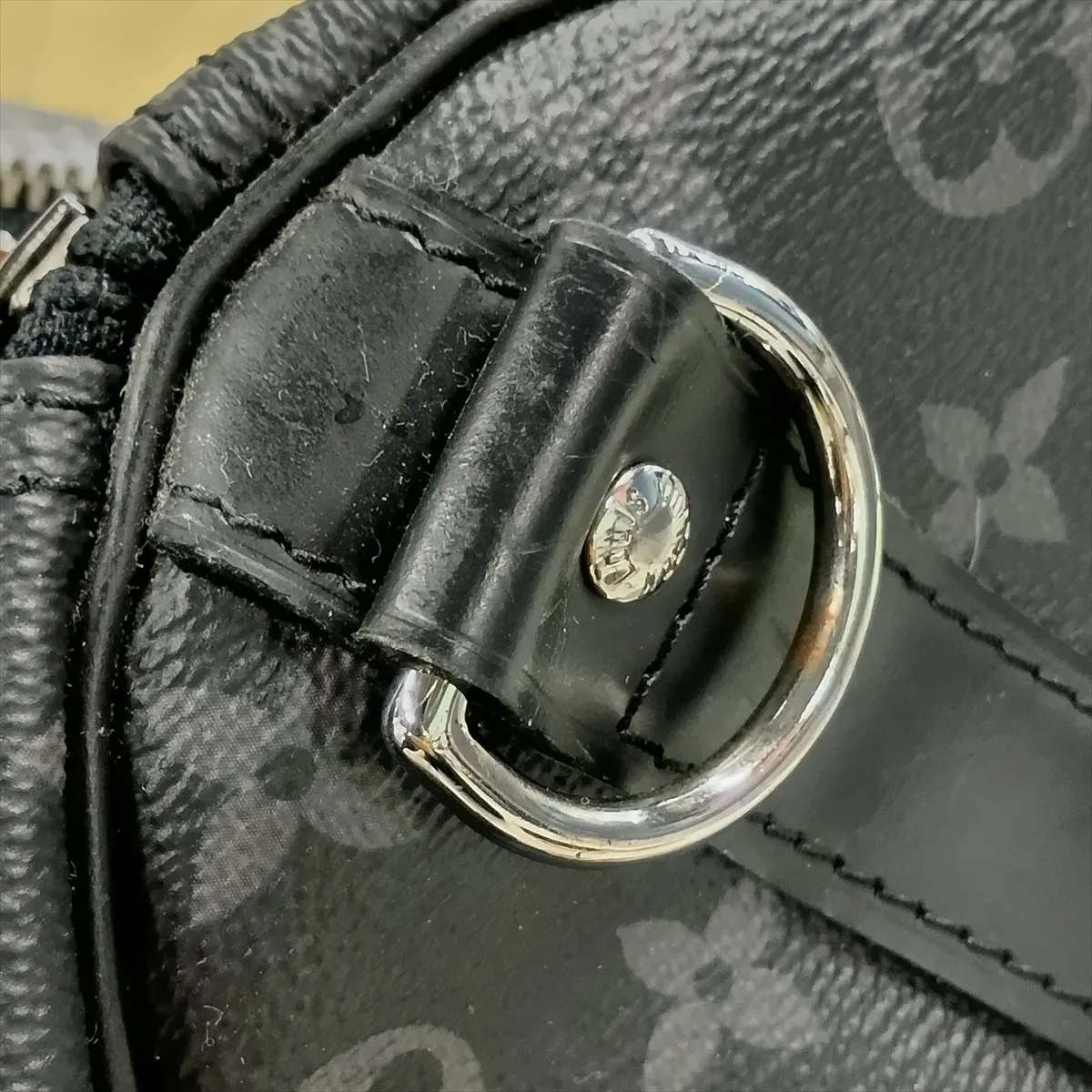 Monogram Eclipse Keepall Bandoulière 50 M43817 DR0168 Black with name engraving — view 14