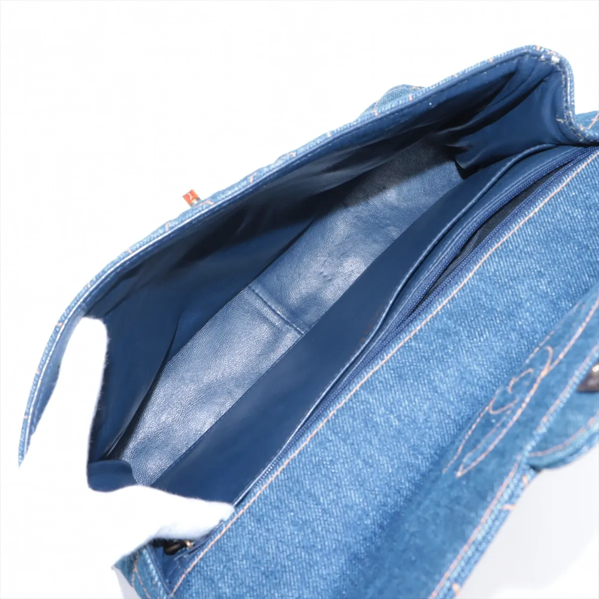 [Individually wrapped] Chanel Matelasse denim chain shoulder bag tortoiseshell blue gold hardware — view 6