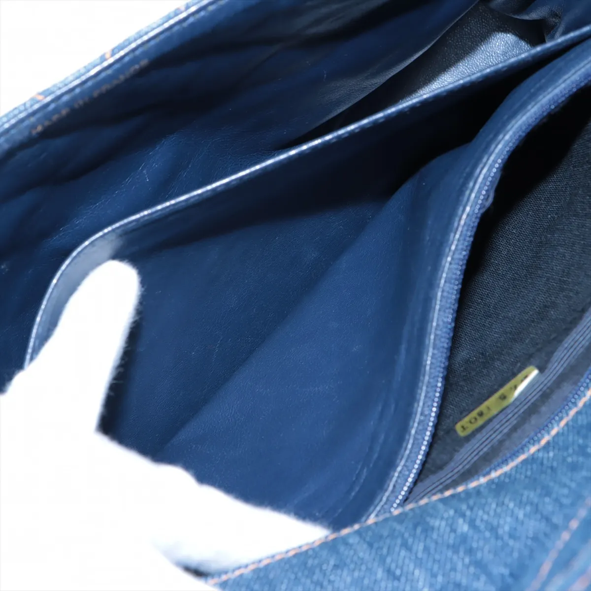 [Individually wrapped] Chanel Matelasse denim chain shoulder bag tortoiseshell blue gold hardware — view 8