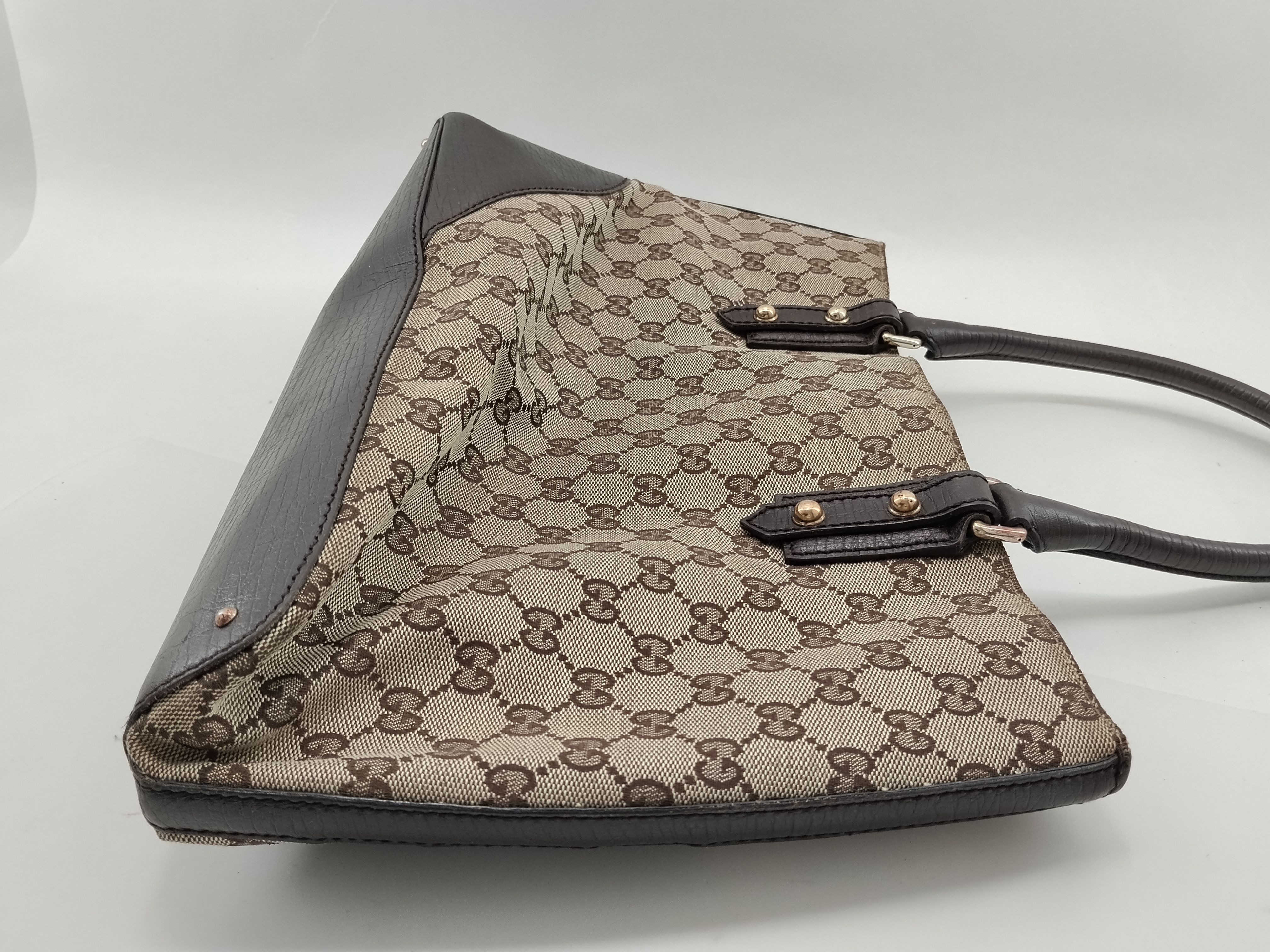 GG Canvas Tote Bag, Horsebit, Sherry Line, GG 137385 214397 Tote Bag — view 15