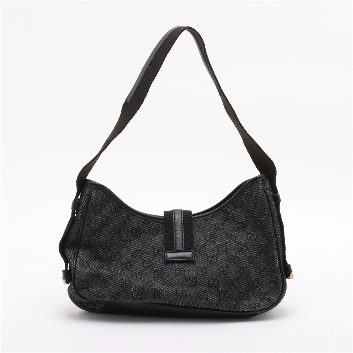 GG Canvas x Leather Shoulder Bag Black 92736 — view 2
