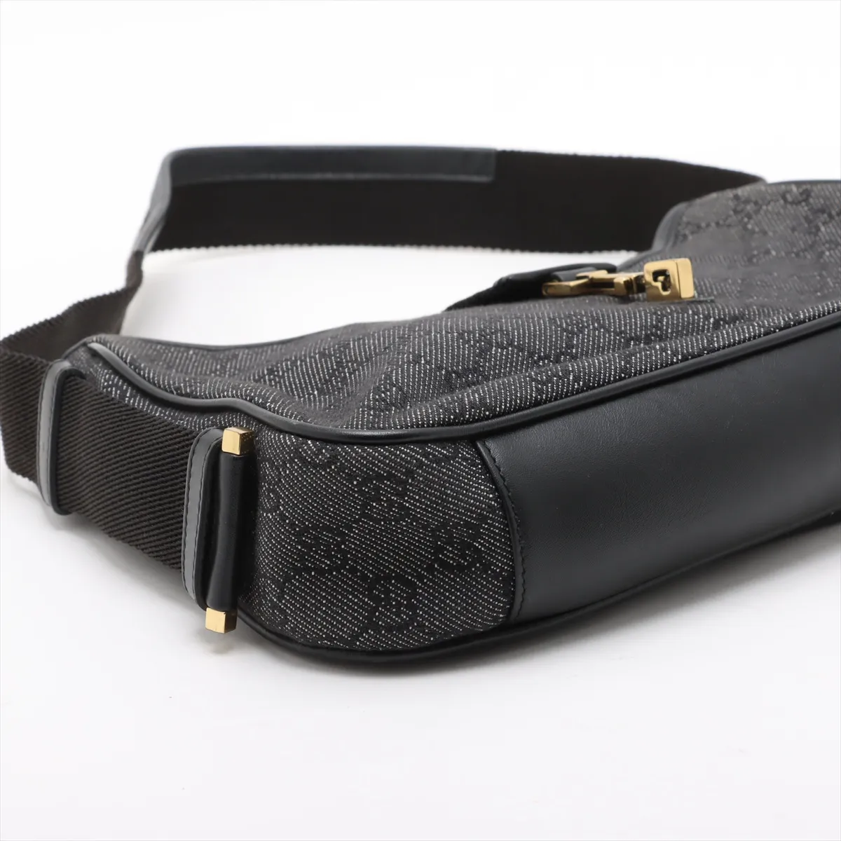 GG Canvas x Leather Shoulder Bag Black 92736 — view 4