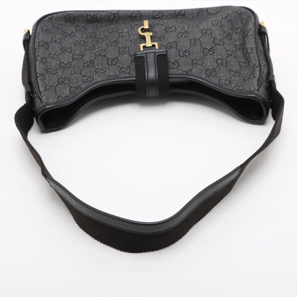 GG Canvas x Leather Shoulder Bag Black 92736 — view 6
