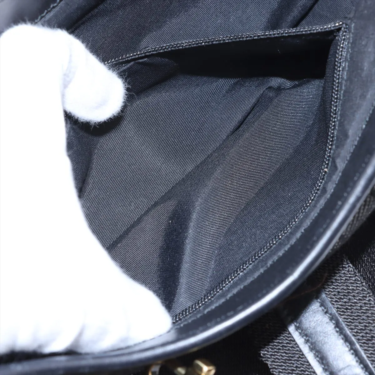 GG Canvas x Leather Shoulder Bag Black 92736 — view 8
