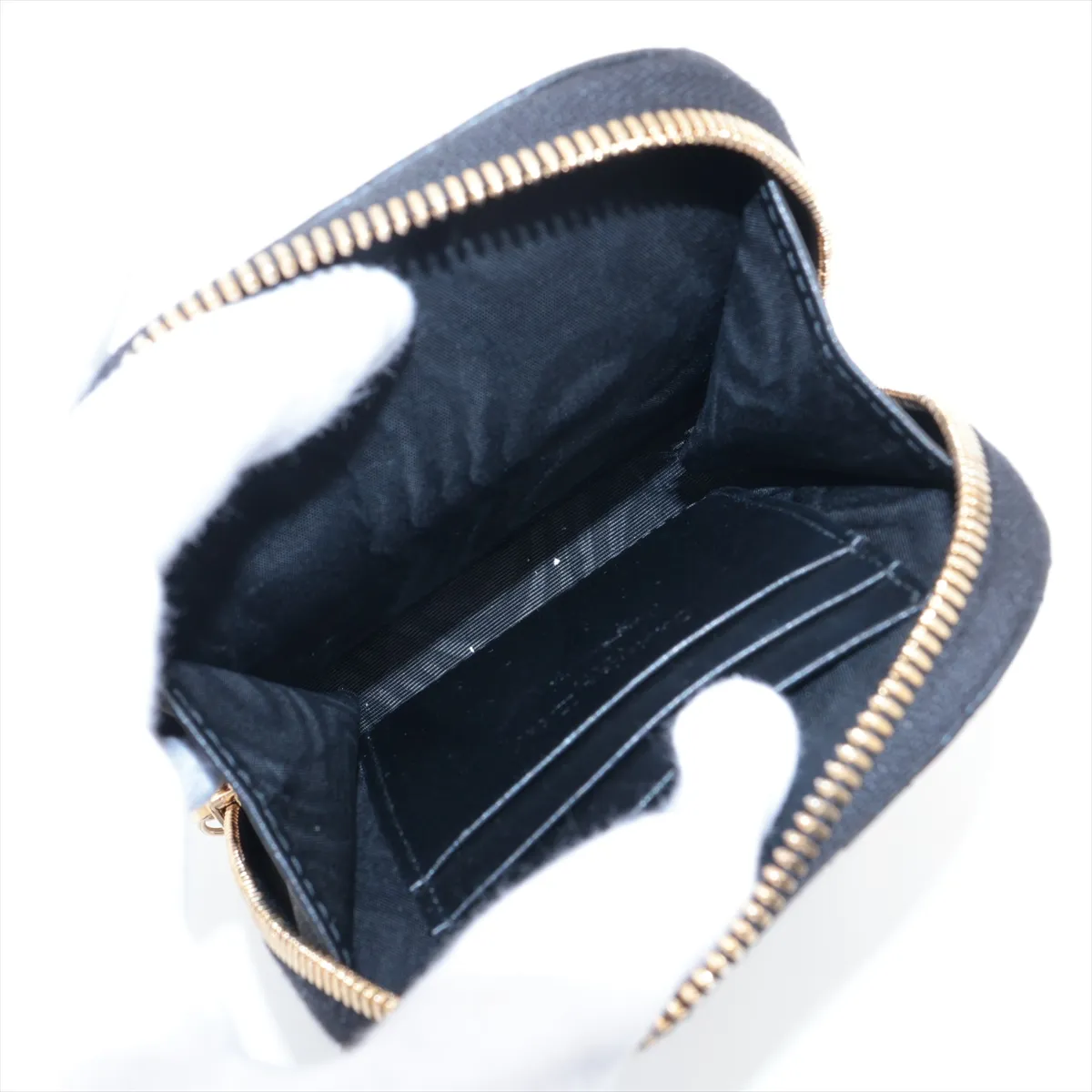 Lady Dior Cannage Leather Phone Holder Black with attached shoulder chain — view 3