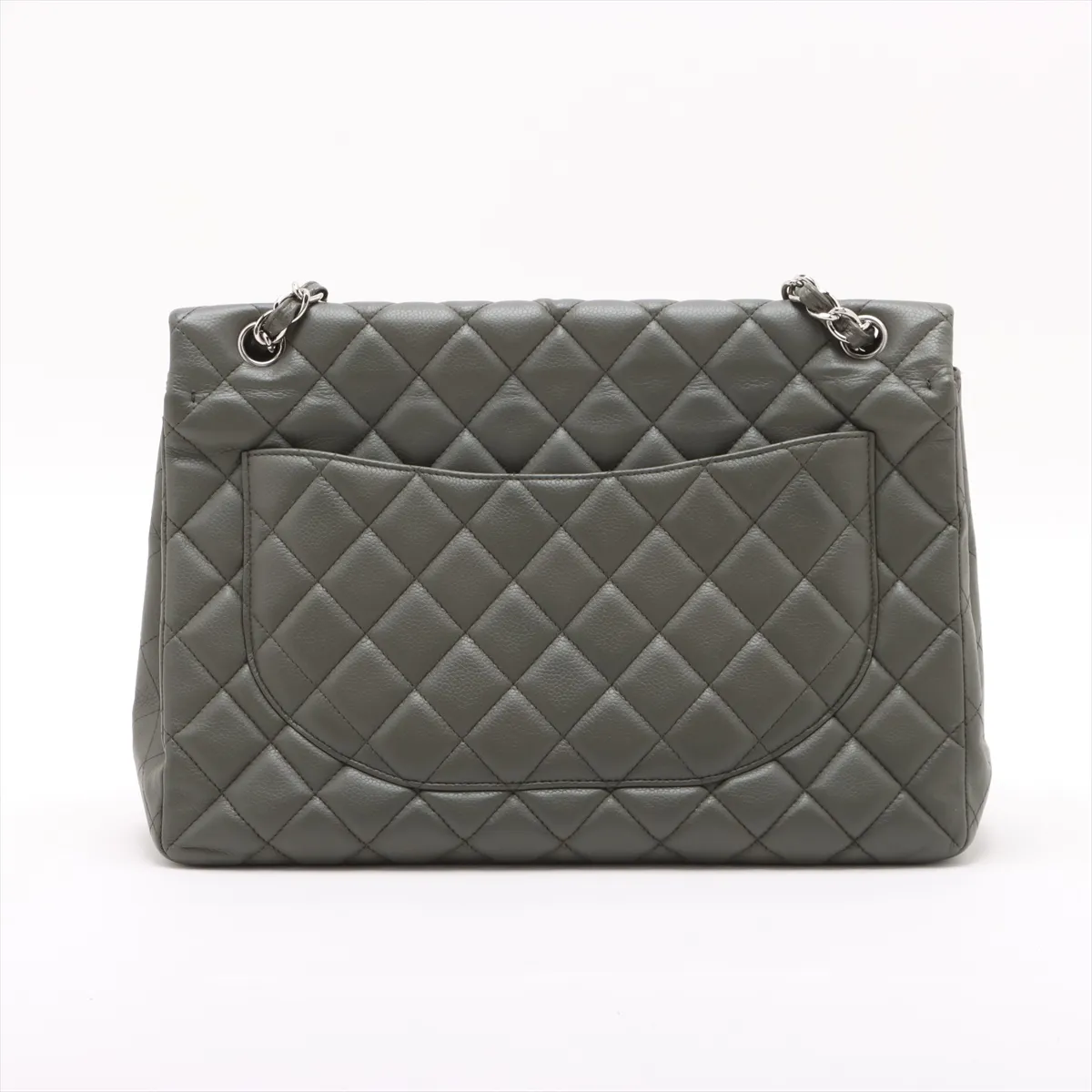 Deca Matelasse 34 Maxi Lambskin Single Flap Single Chain Bag Green Silver Hardware 14021113 14th Series — view 2