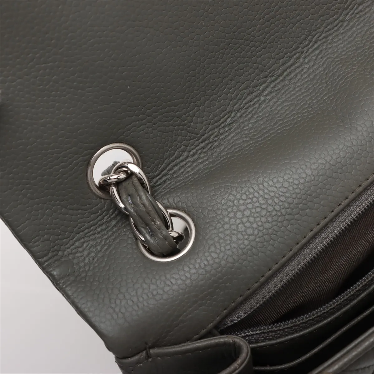 Deca Matelasse 34 Maxi Lambskin Single Flap Single Chain Bag Green Silver Hardware 14021113 14th Series — view 13