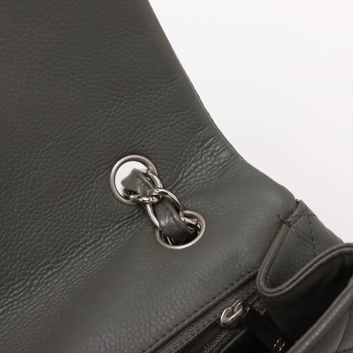 Deca Matelasse 34 Maxi Lambskin Single Flap Single Chain Bag Green Silver Hardware 14021113 14th Series — view 14