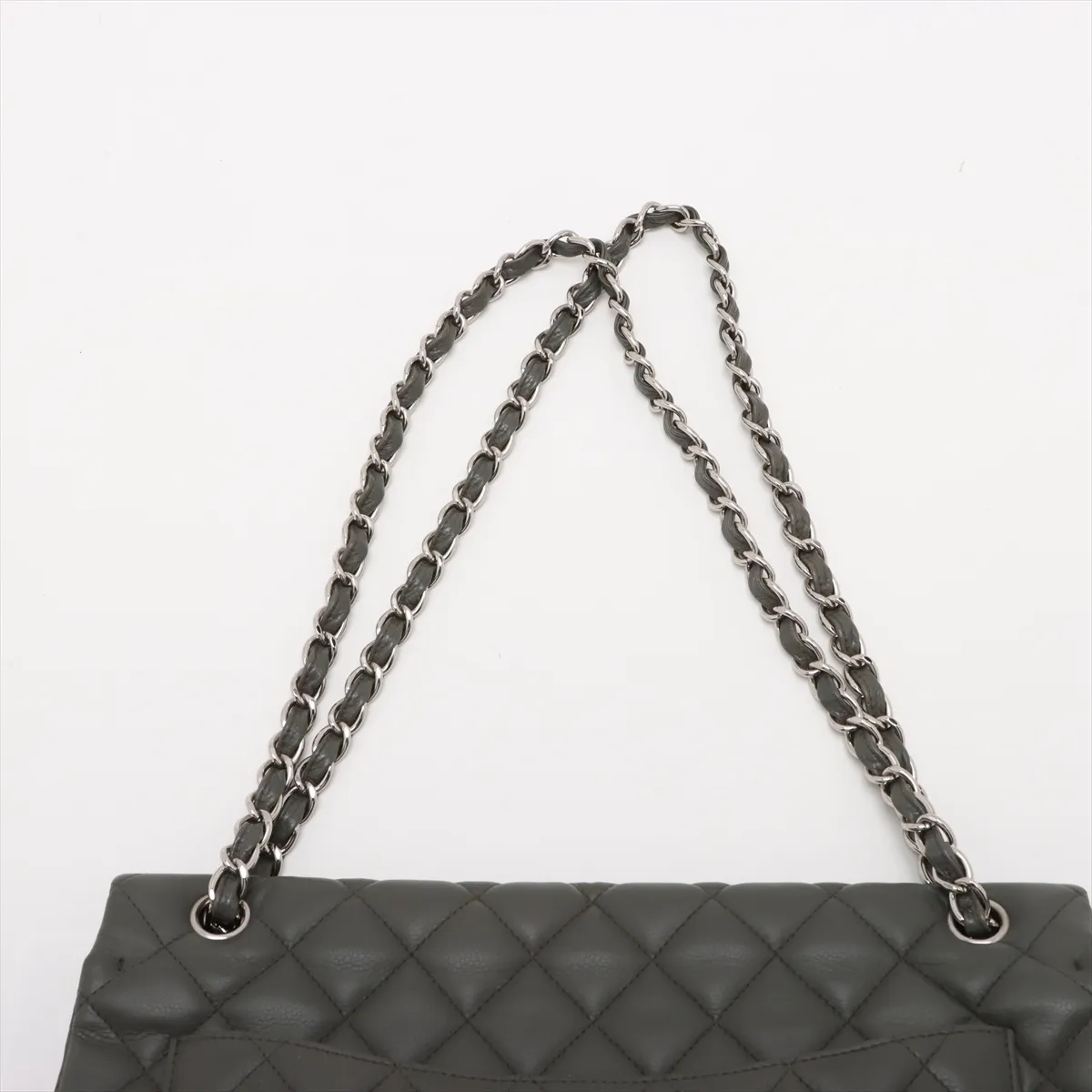 Deca Matelasse 34 Maxi Lambskin Single Flap Single Chain Bag Green Silver Hardware 14021113 14th Series — view 6