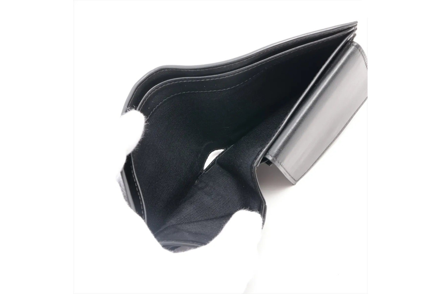 Leather bi-fold wallet, genuine leather, black — view 6