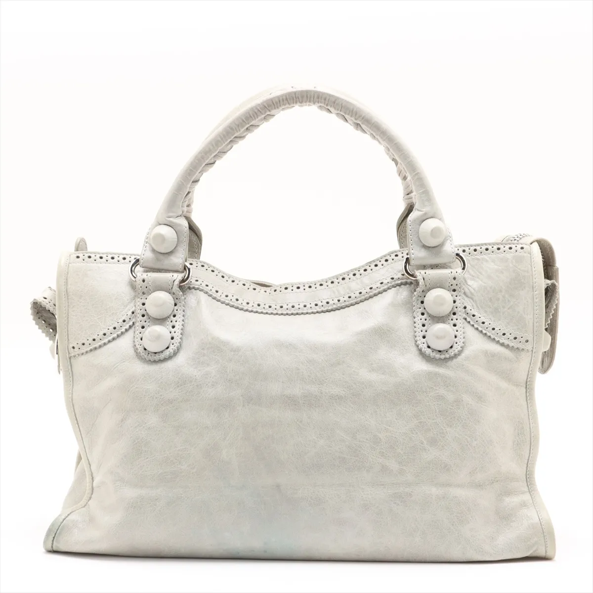 The Giant City Leather 2WAY Handbag Gray 204529 — view 2