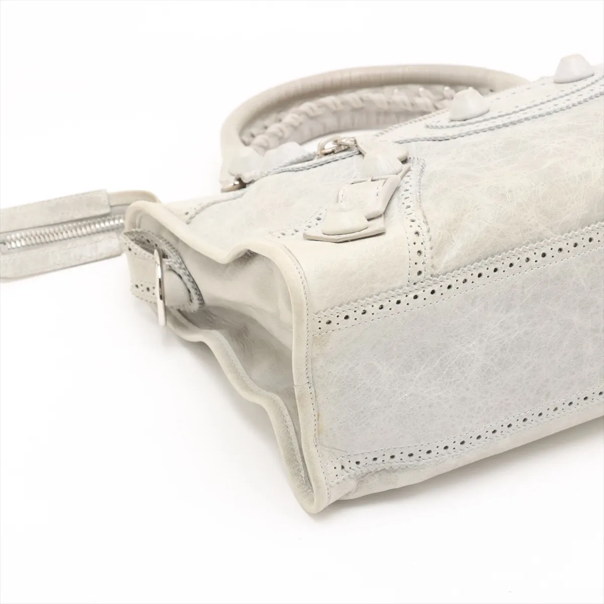 The Giant City Leather 2WAY Handbag Gray 204529 — view 4