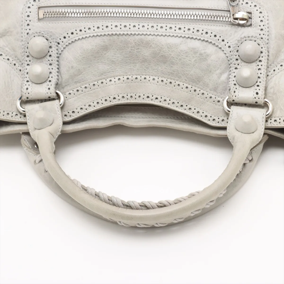 The Giant City Leather 2WAY Handbag Gray 204529 — view 5