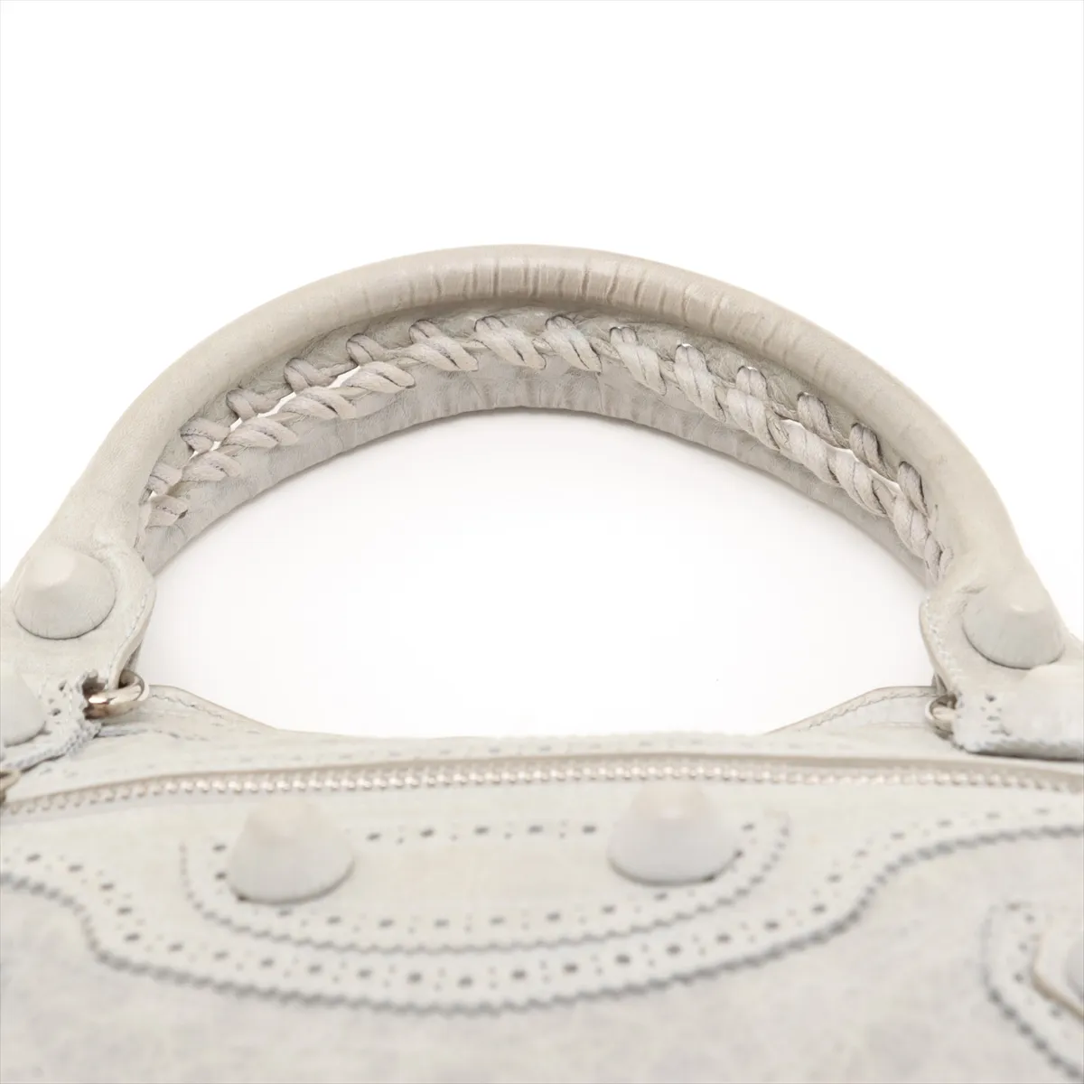 The Giant City Leather 2WAY Handbag Gray 204529 — view 6