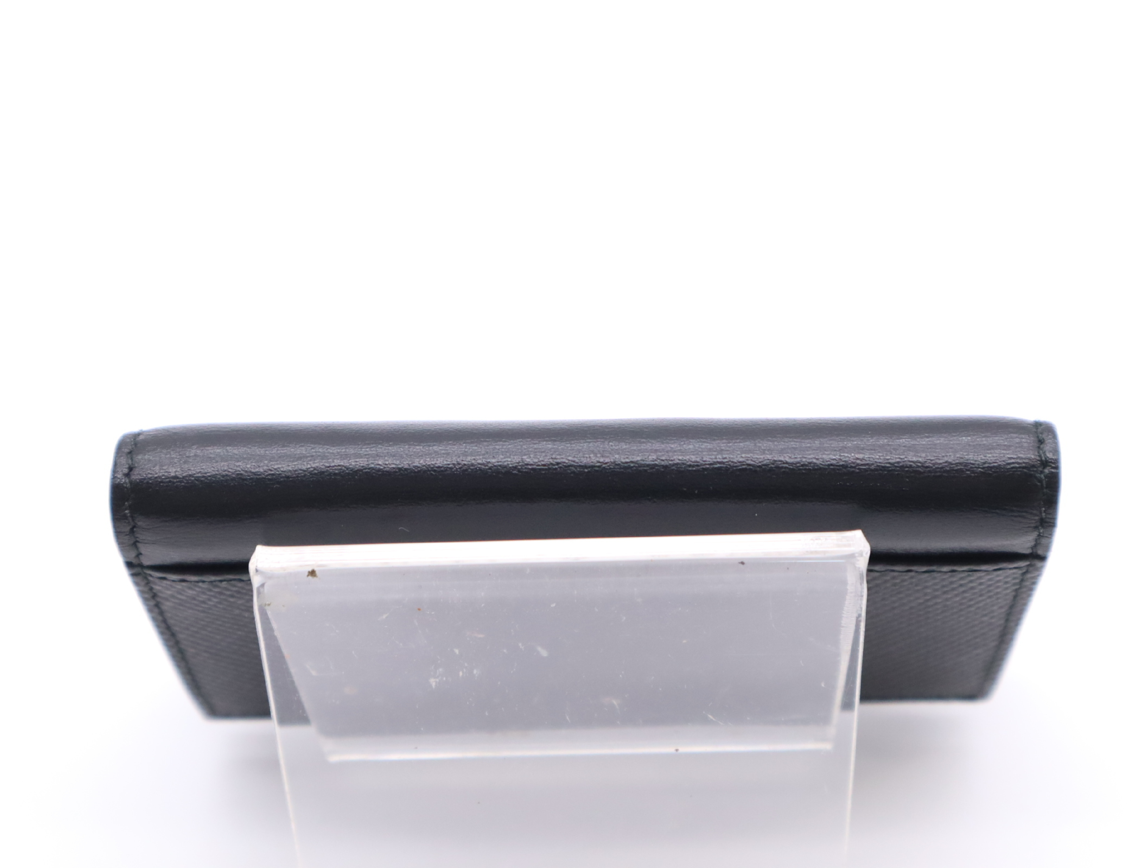 2MC122 Saffiano Leather Card Case, Black, RFID Detected. (Card case, pass case, business card holder) — view 4
