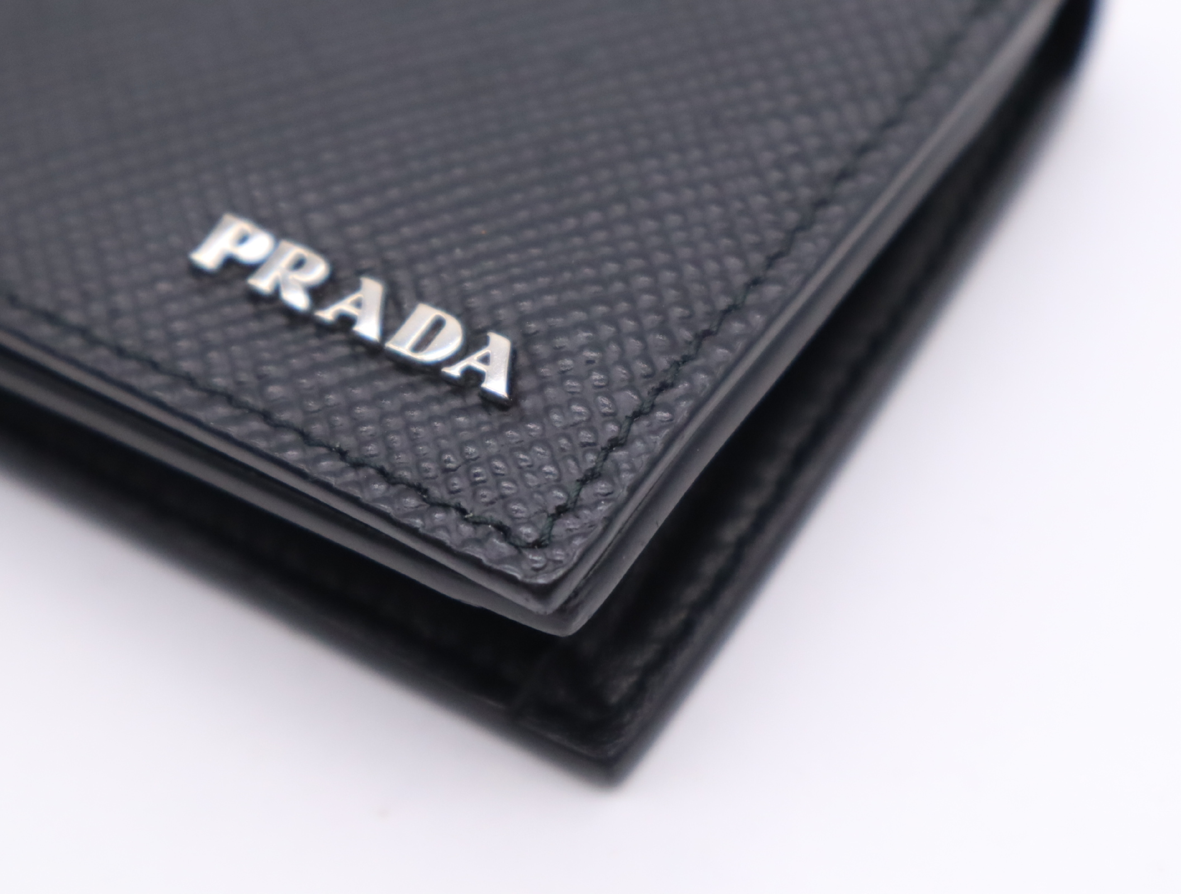 2MC122 Saffiano Leather Card Case, Black, RFID Detected. (Card case, pass case, business card holder) — view 7