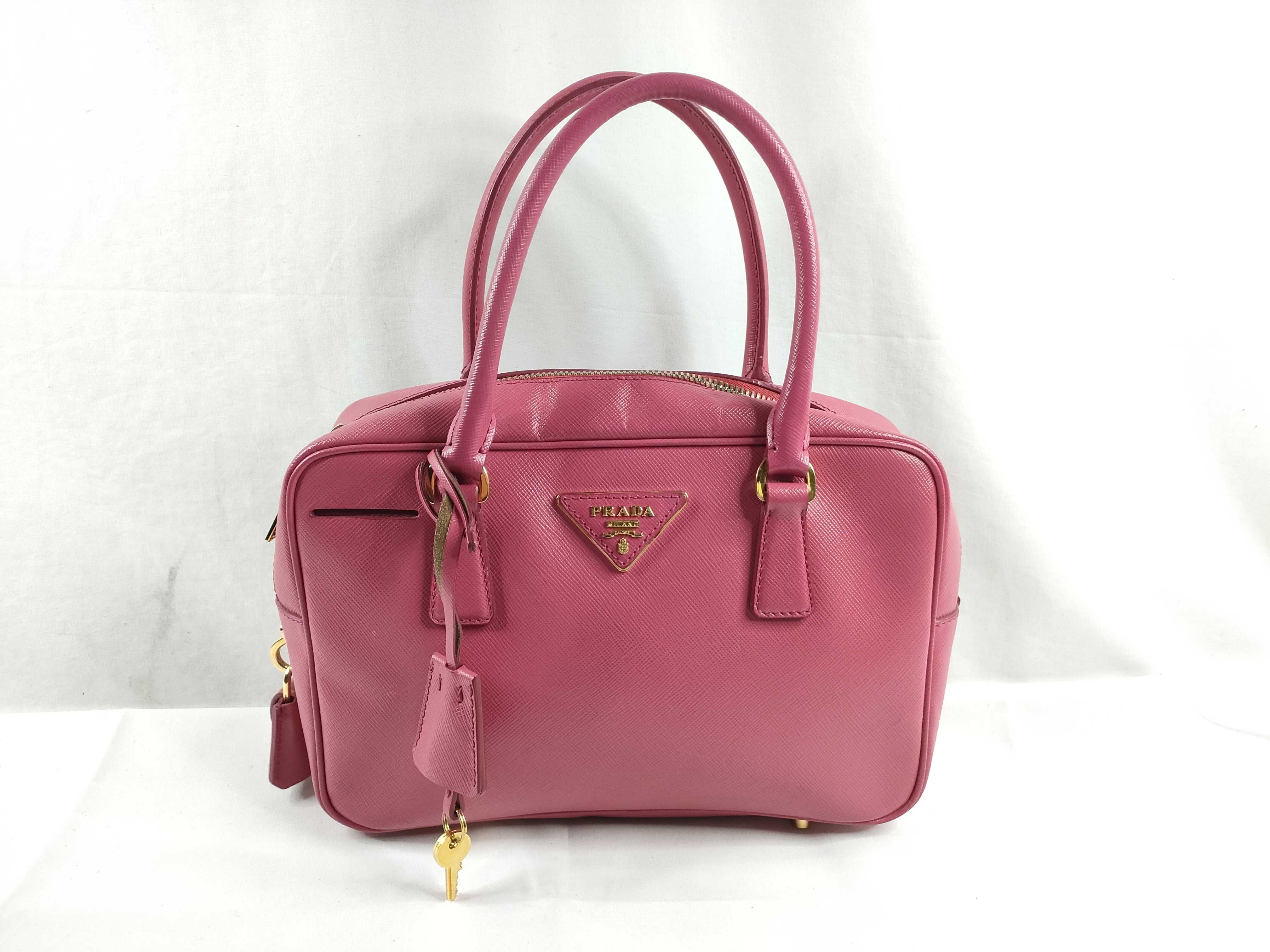 Box-shaped Saffiano Handbag