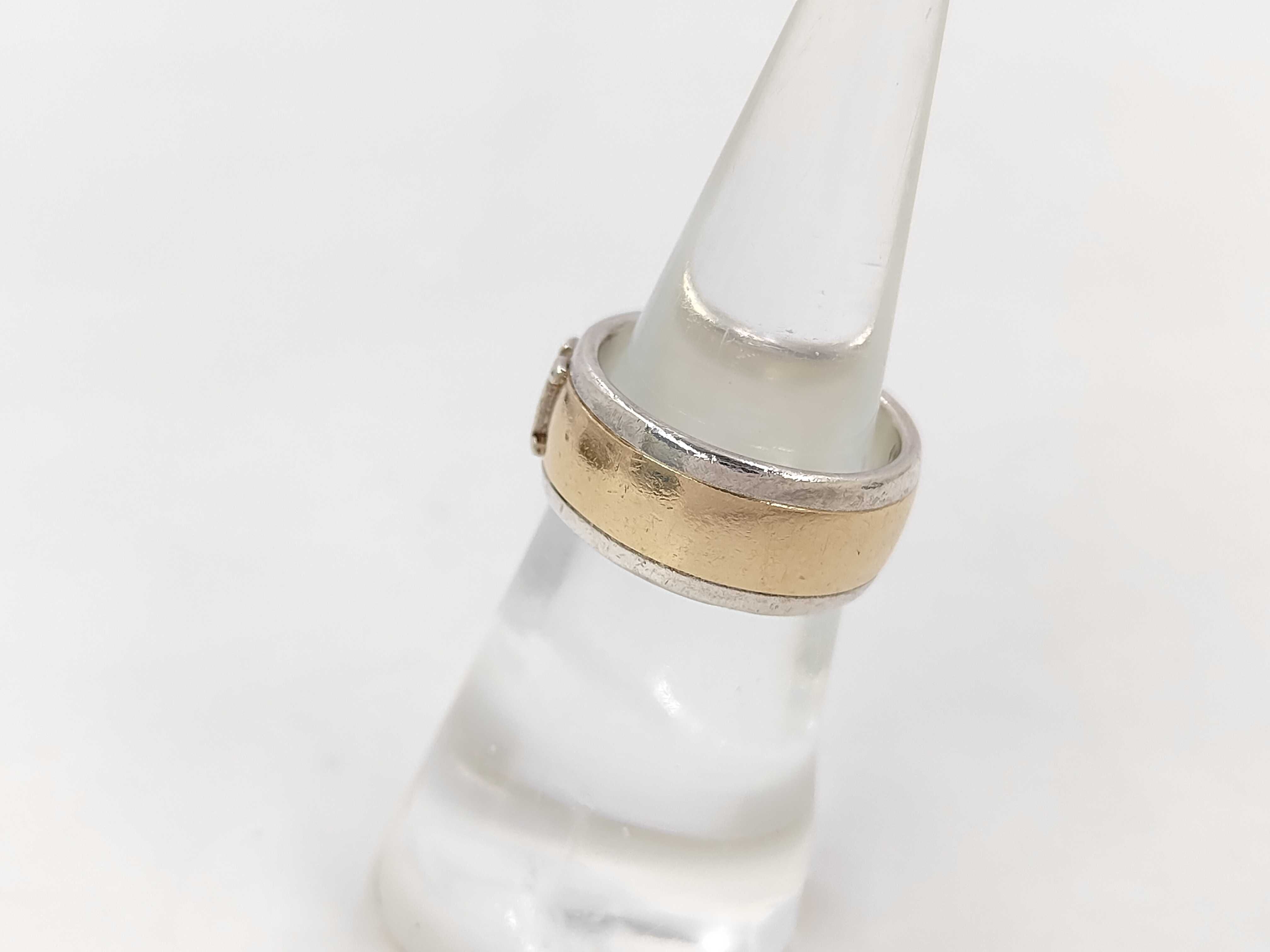 H logo 925/750 combination ring, size 52, 8.8g. — view 2