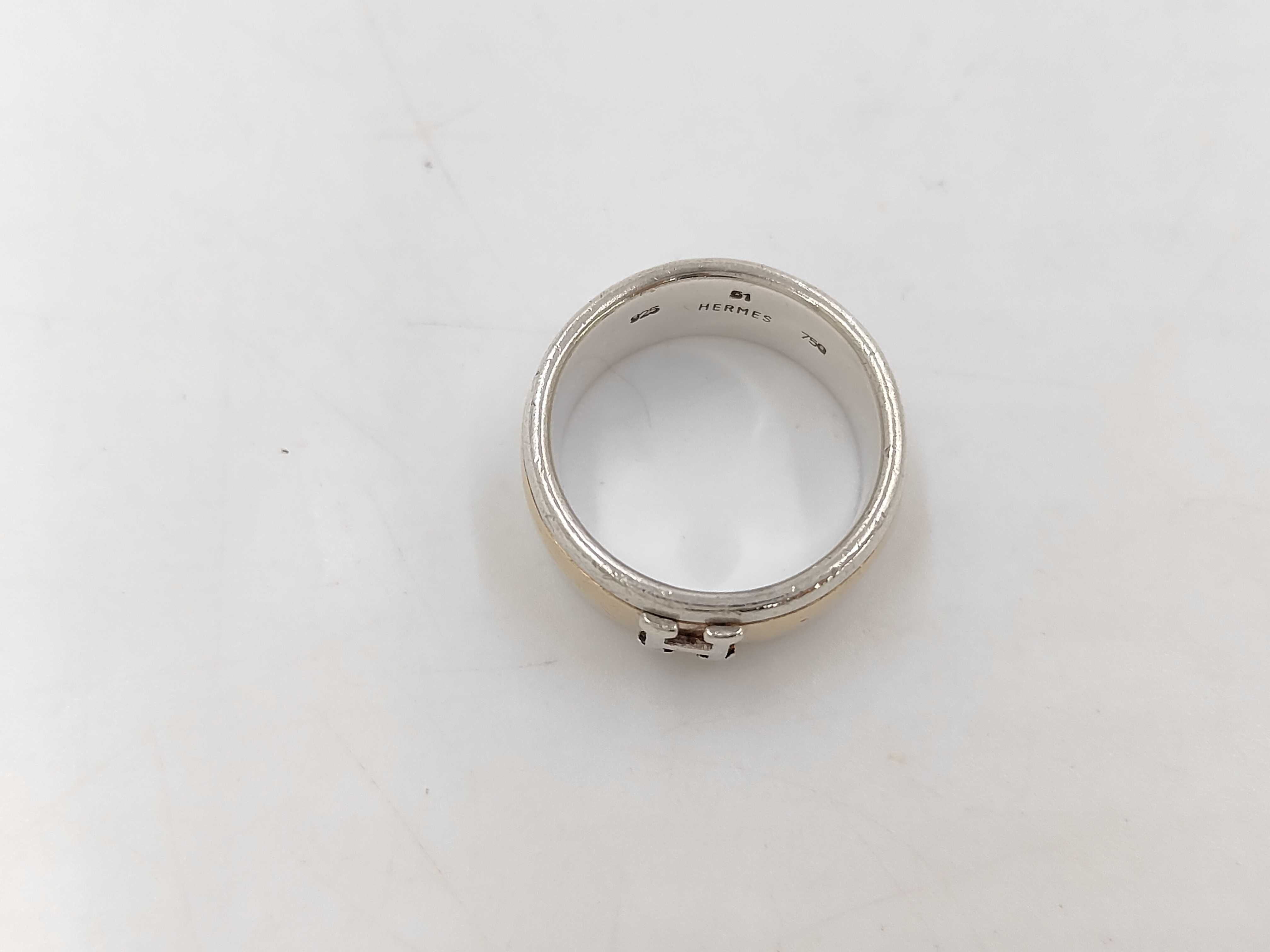 H logo 925/750 combination ring, size 52, 8.8g. — view 7