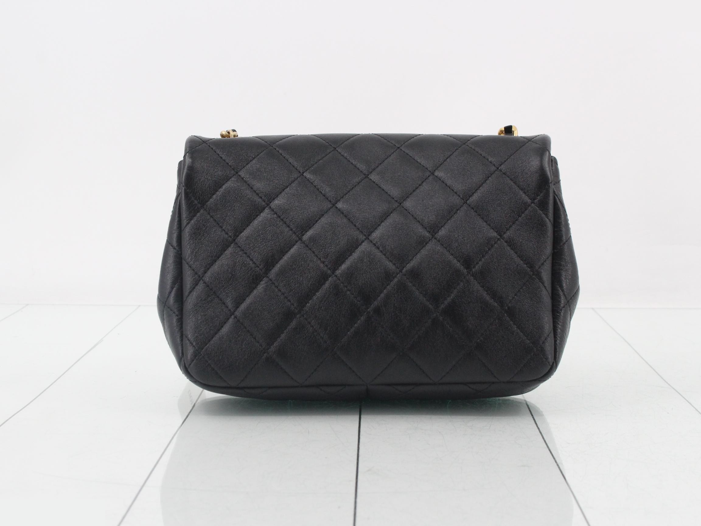 IC Plate Matelassé Chain Shoulder Bag, Black Pearl — view 2