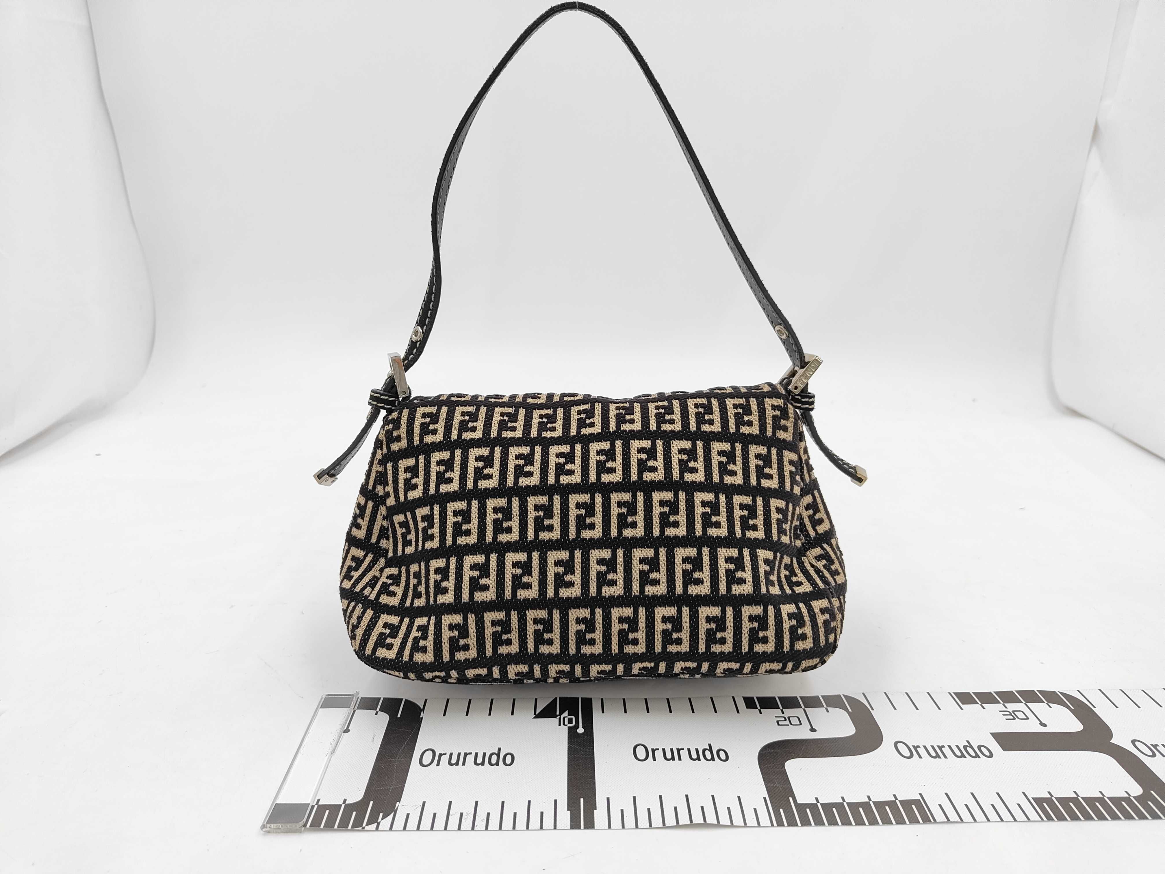 Zucchino Pattern Mini Mamma Bucket Fendi 8BR180 Jacquard Canvas Leather Shoulder Bag — view 2