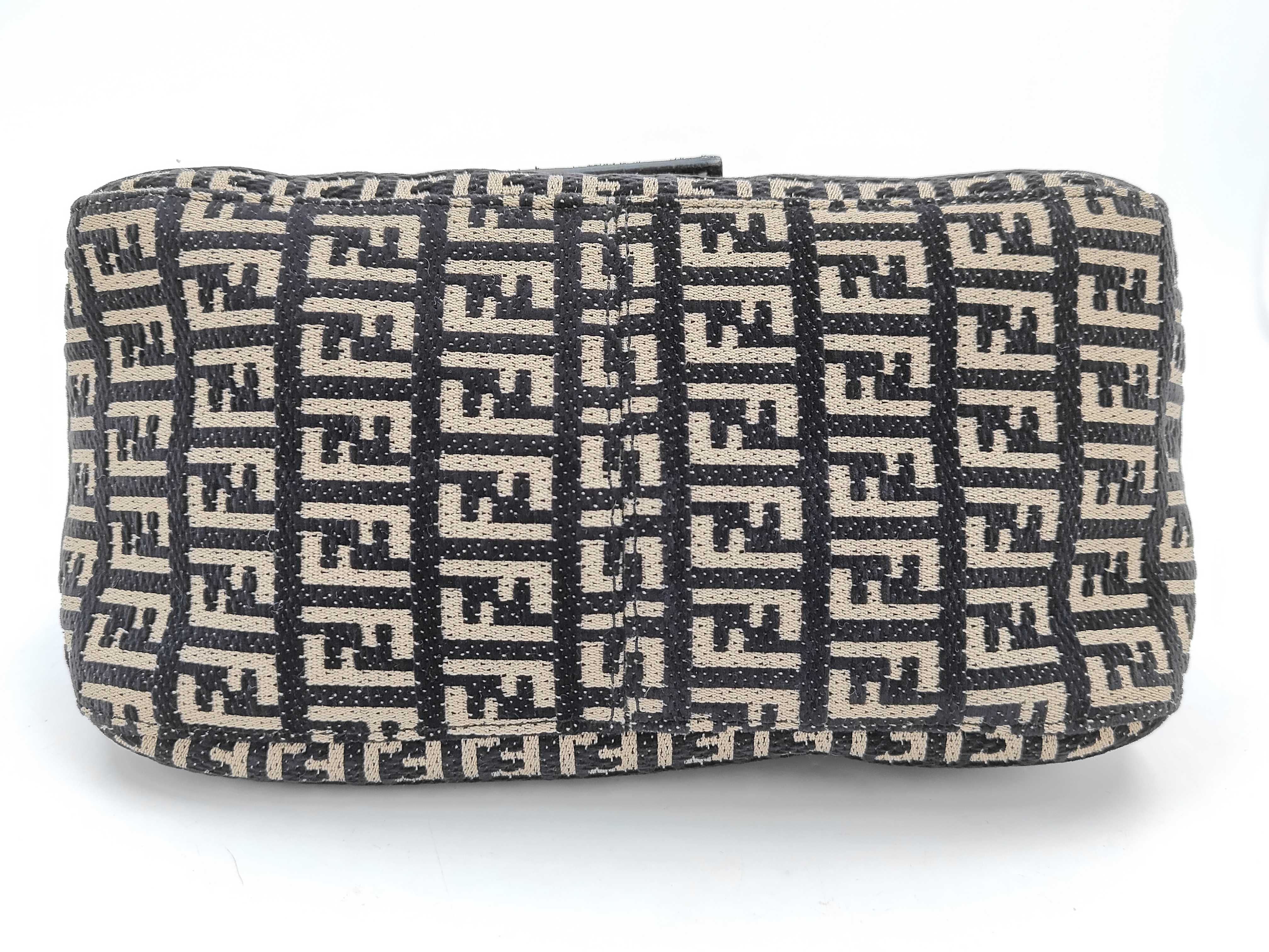 Zucchino Pattern Mini Mamma Bucket Fendi 8BR180 Jacquard Canvas Leather Shoulder Bag — view 7