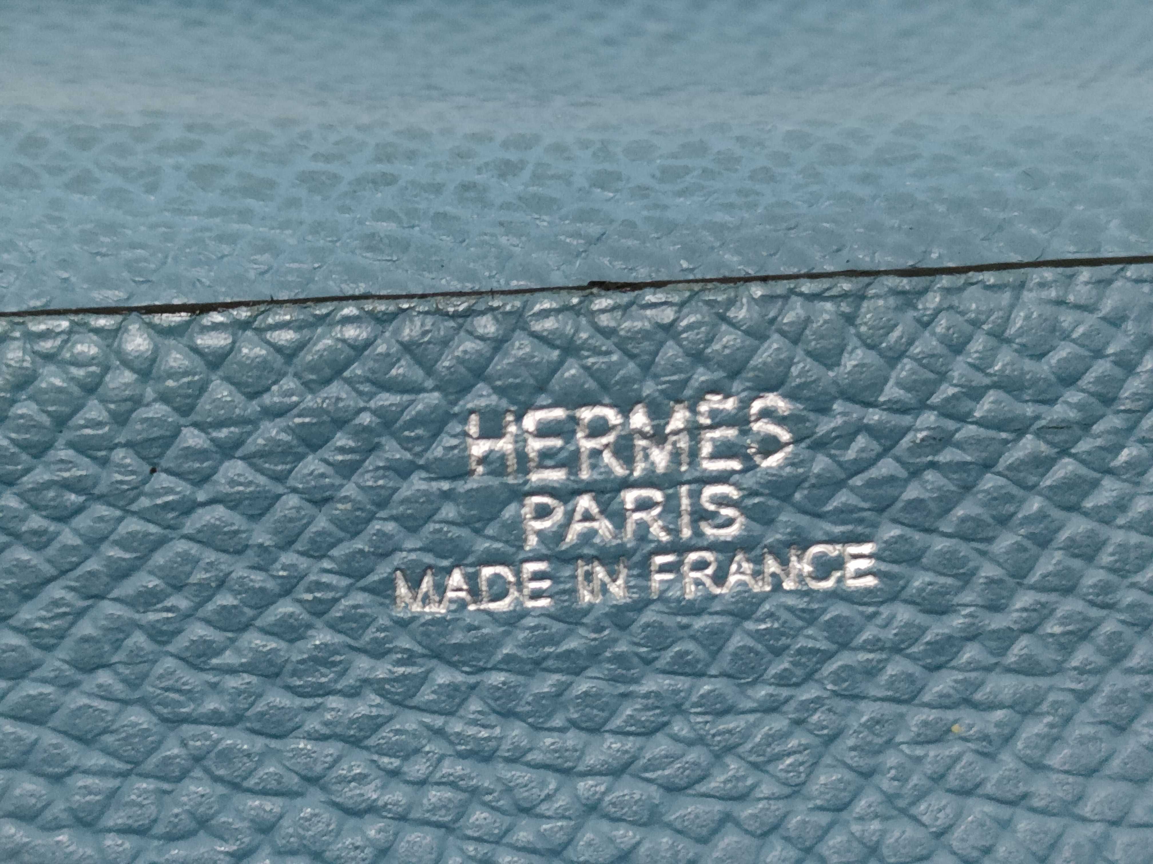 Bearn Hermes Bearn Soufflé Engraved J Silver Hardware Wallet — view 14