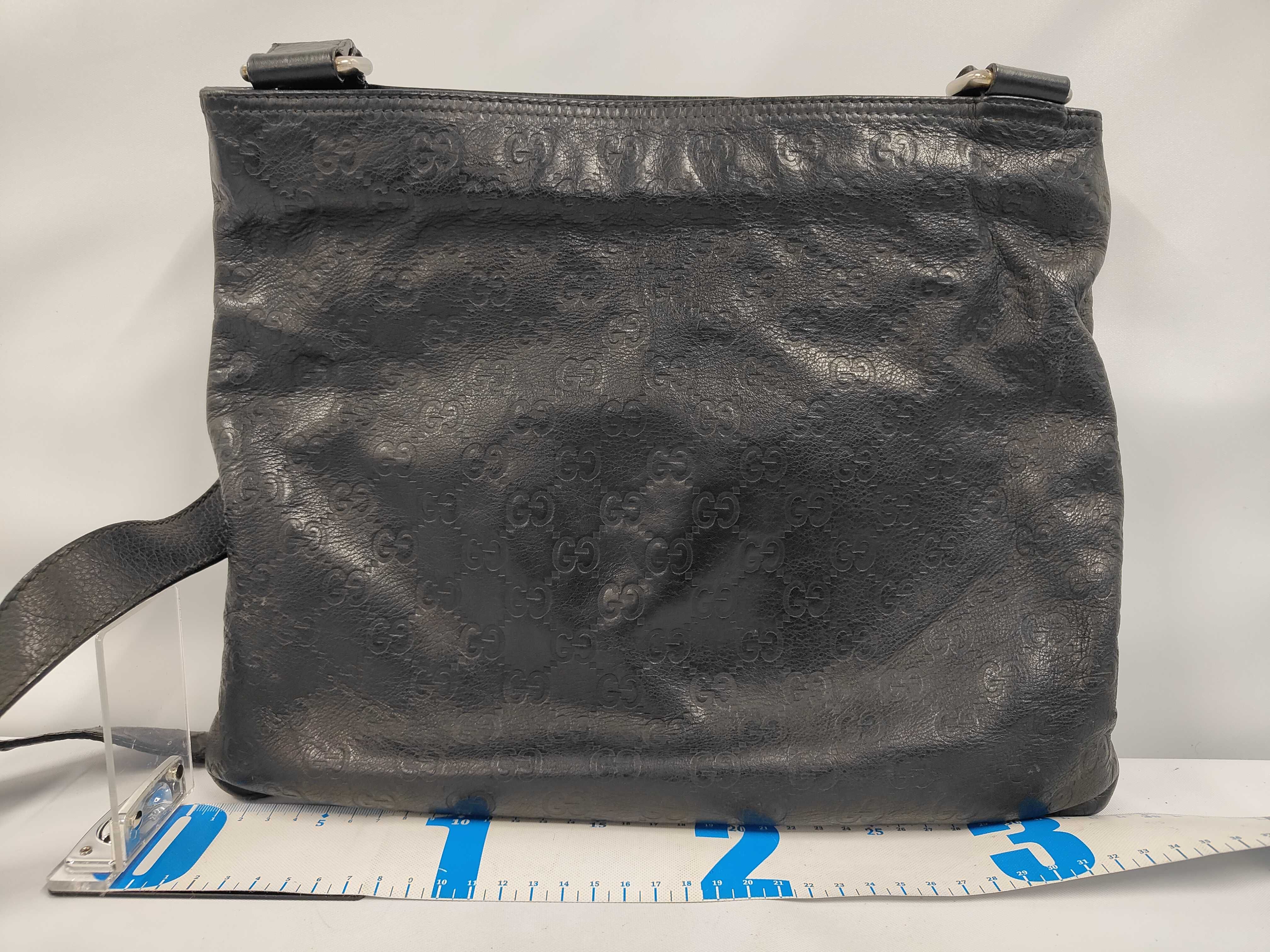 GG Shima Leather Shoulder Bag, Black — view 2